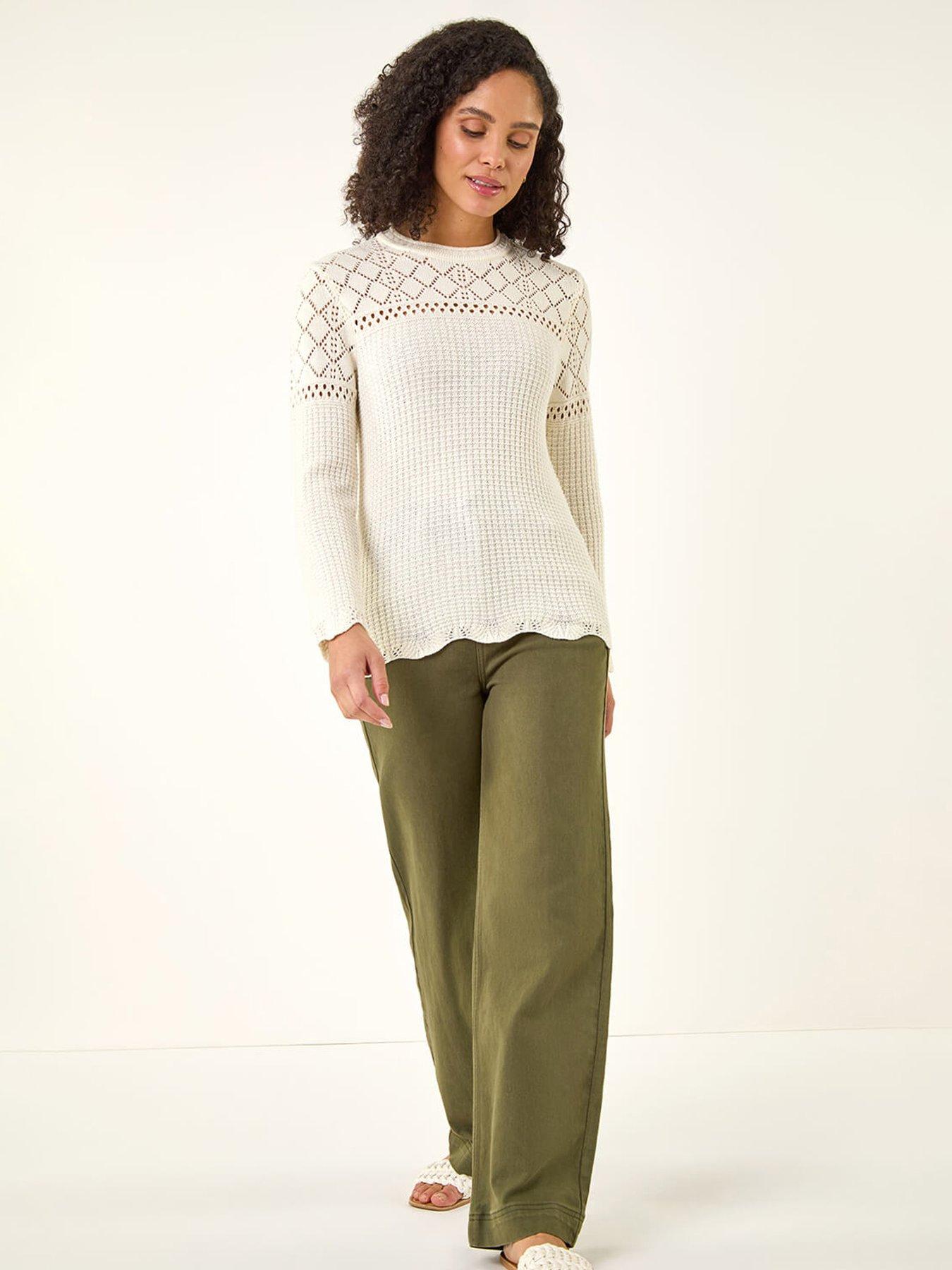 Image 3 of 5 of Roman Textured Wave Hem Knit Jumper