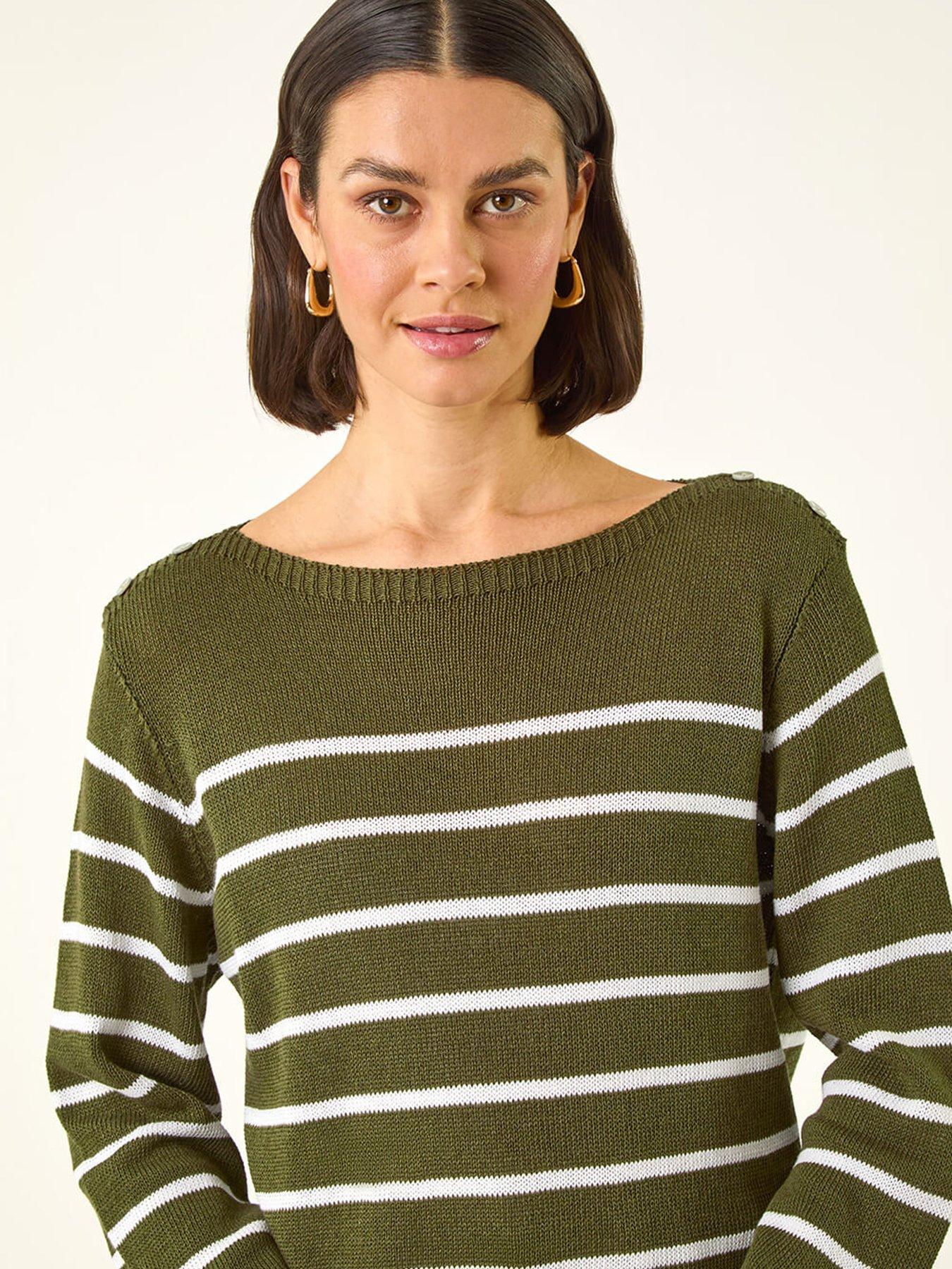 Image 4 of 5 of Roman Slash Neck Stripe Knit Jumper