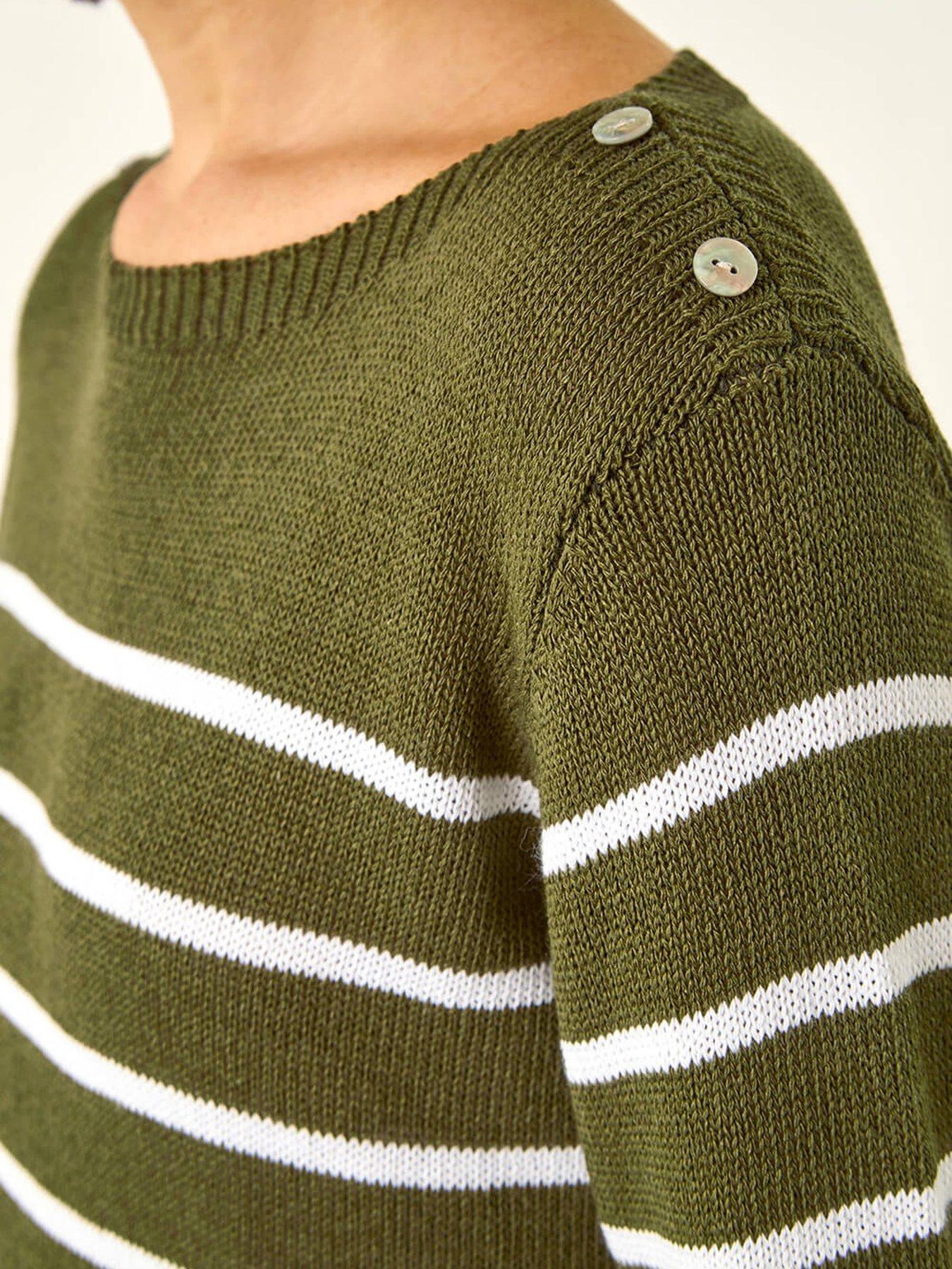 Image 5 of 5 of Roman Slash Neck Stripe Knit Jumper