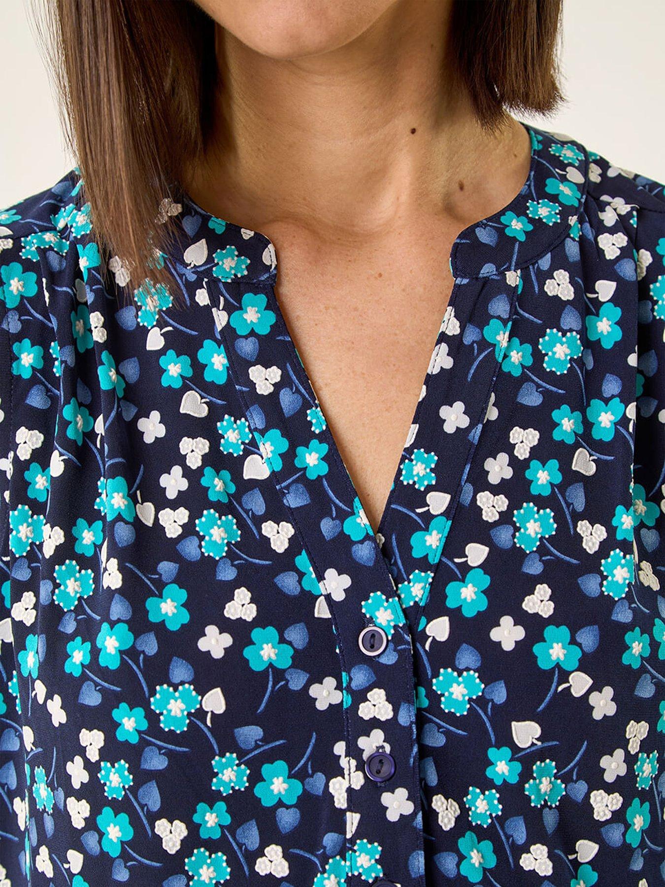  image of roman-floral-puff-print-shirt