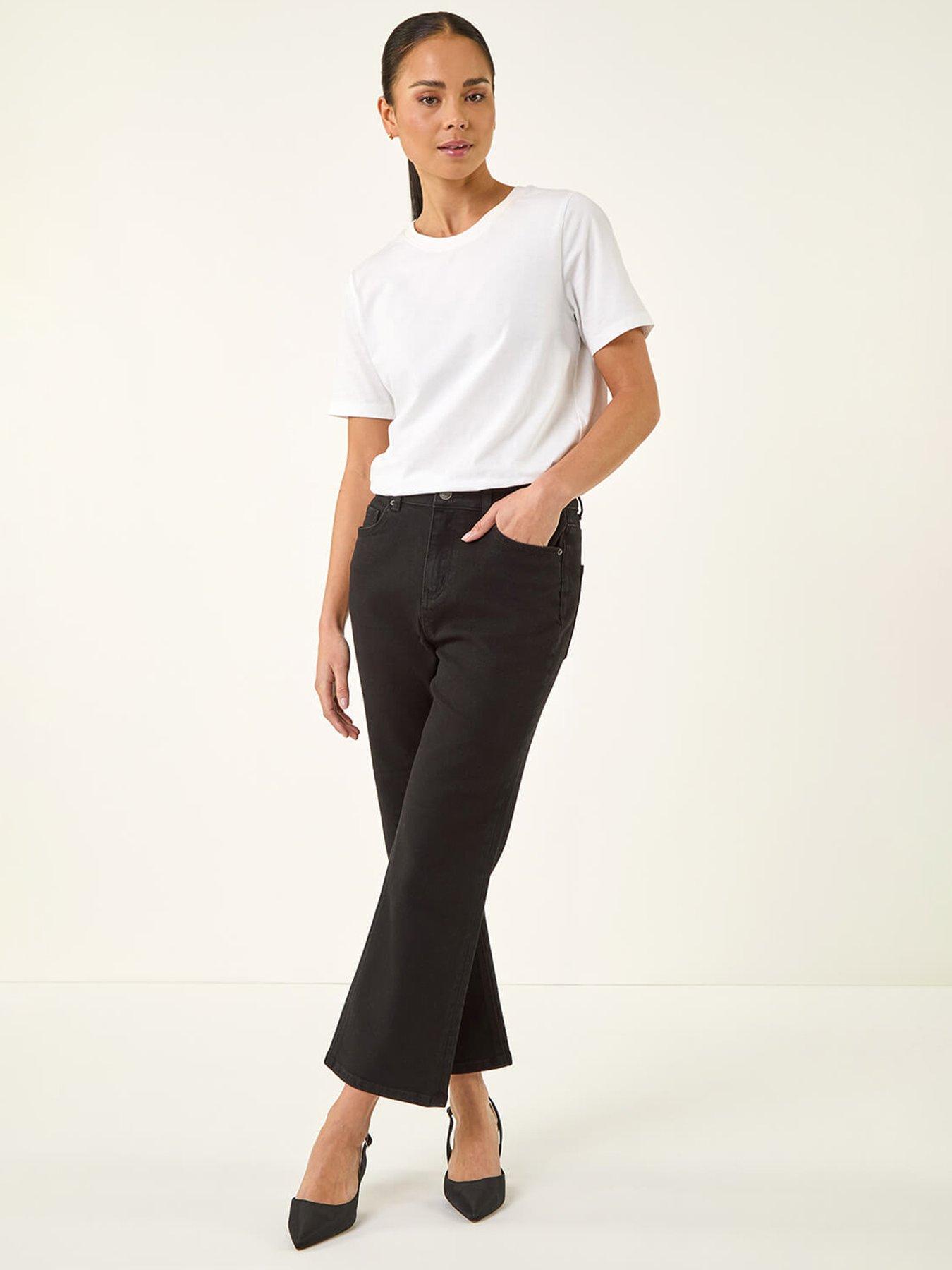 Image 3 of 5 of Roman Petite Boocut Cropped Jeans
