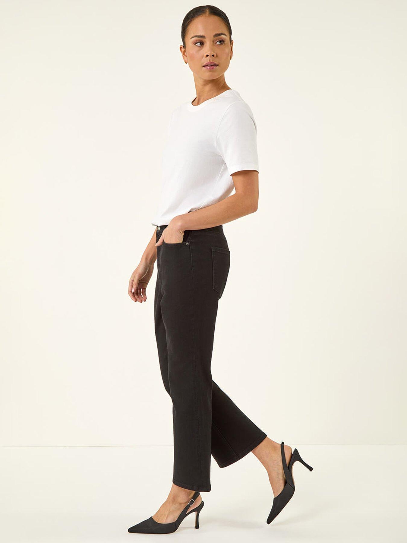 Image 4 of 5 of Roman Petite Boocut Cropped Jeans
