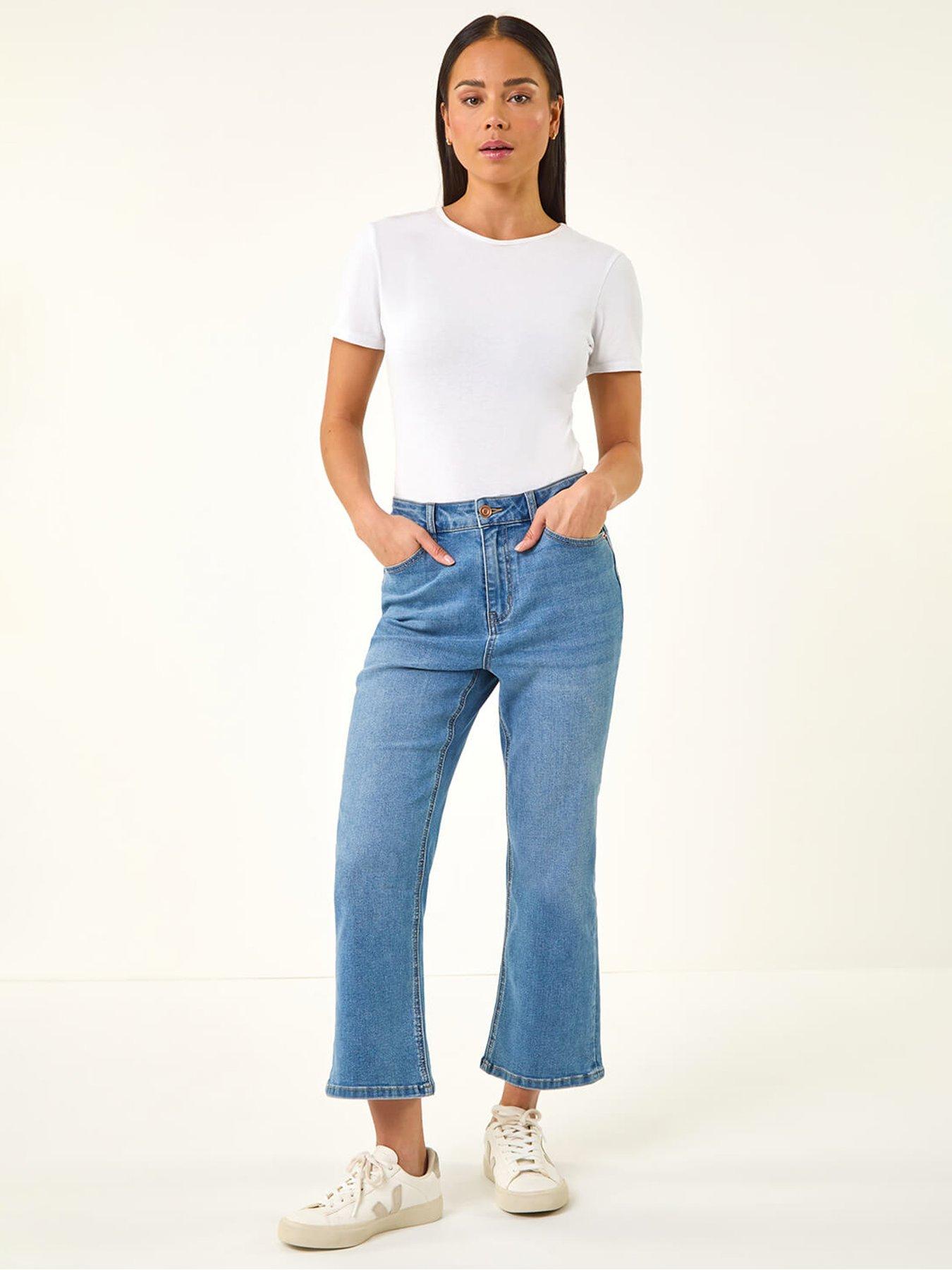  image of roman-petite-boocut-cropped-jeans