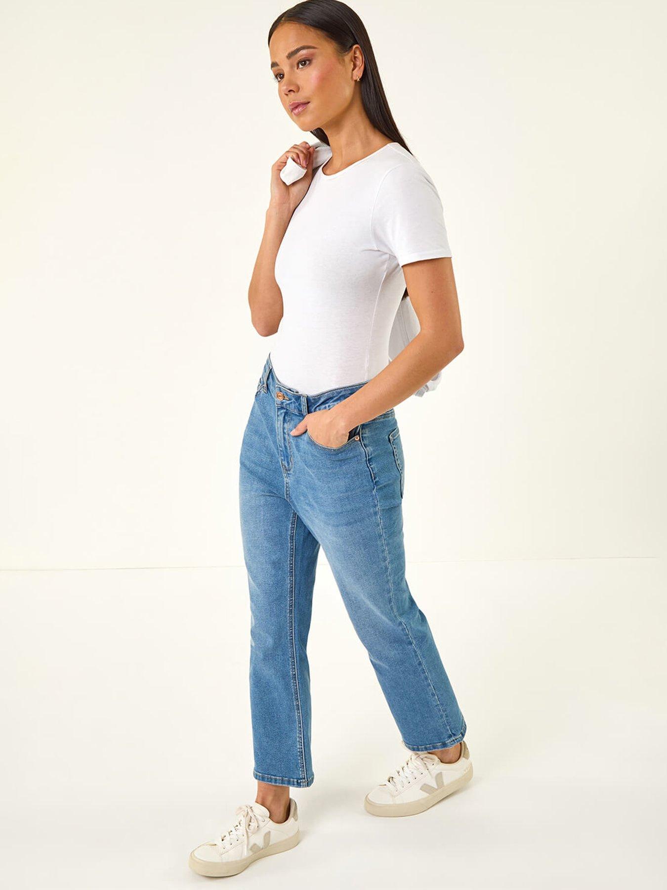  image of roman-petite-boocut-cropped-jeans