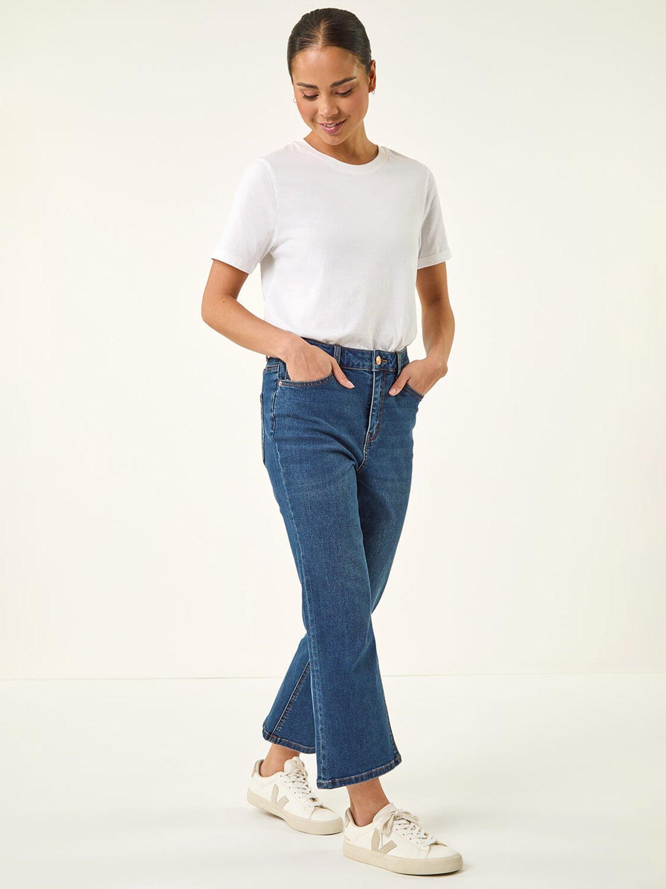  image of roman-petite-boocut-cropped-jeans