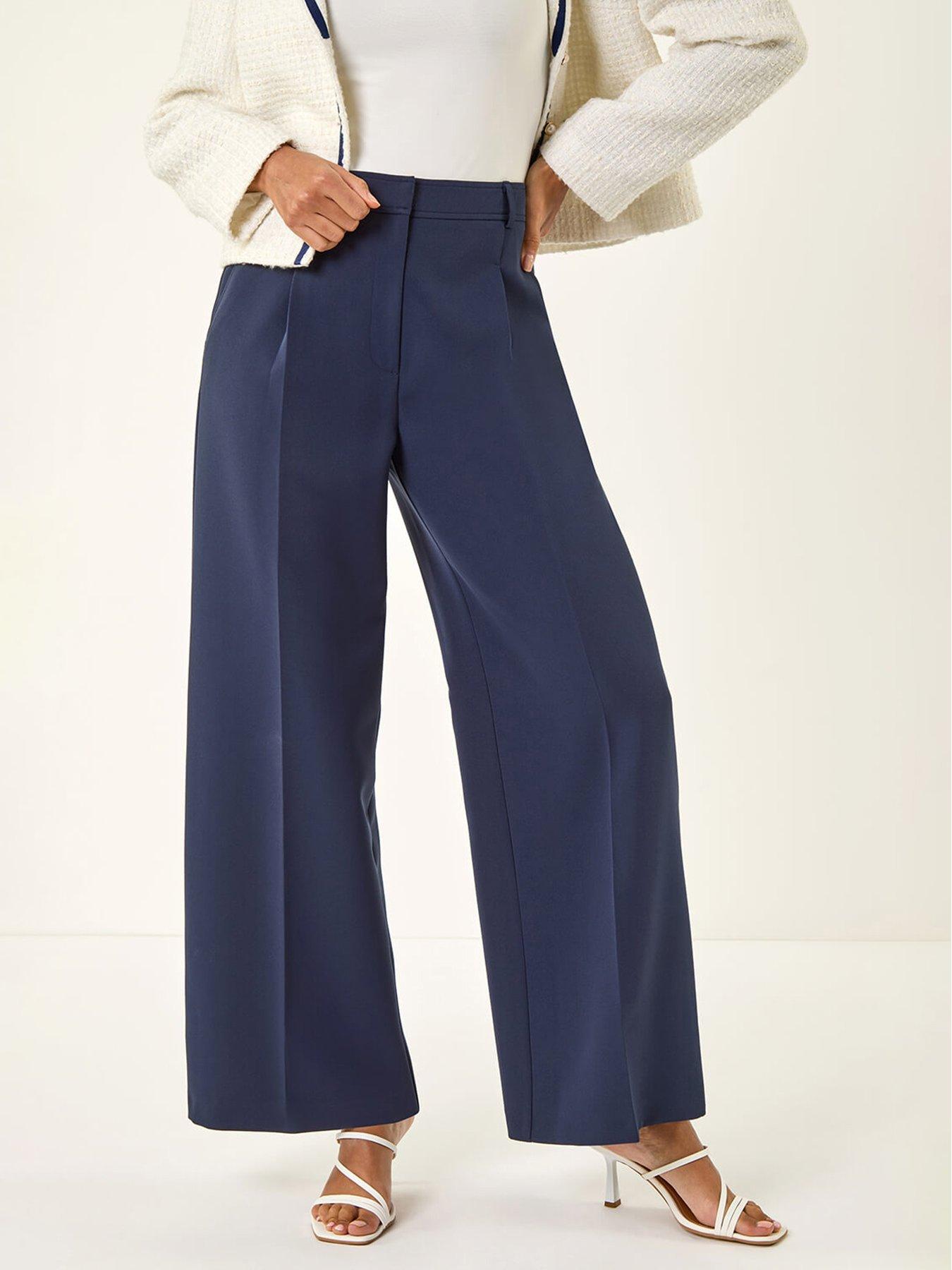 Roman Pleat Front Wide Leg Trouser
