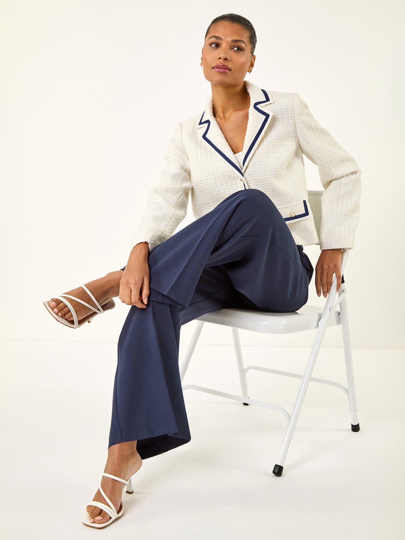 Image 4 of 5 of Roman Pleat Front Wide Leg Trouser