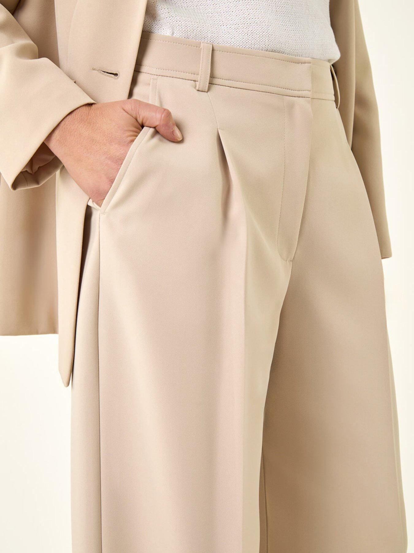  image of roman-pleat-front-wide-leg-trouser