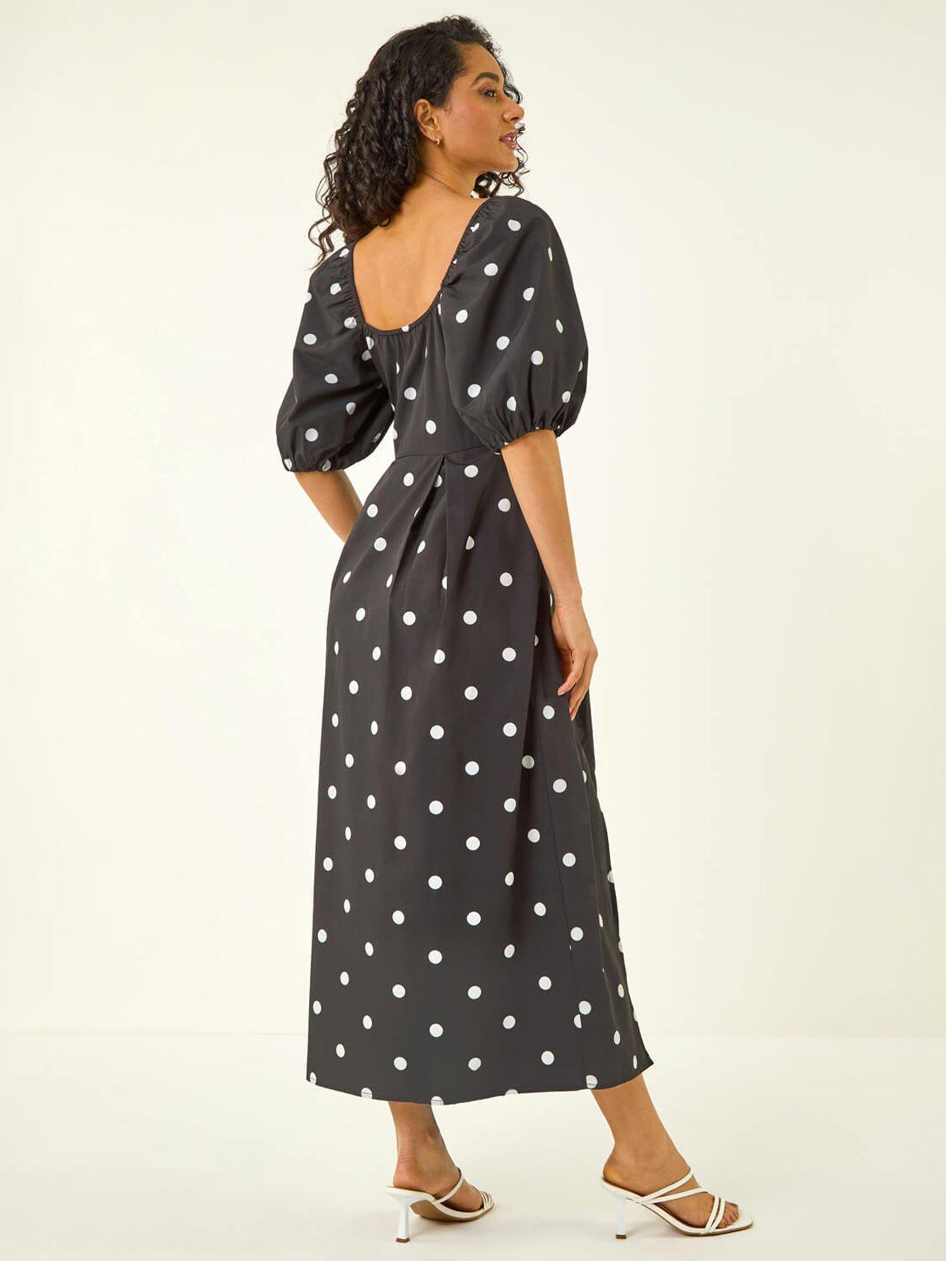 Image 2 of 5 of Roman Dusk Polka Dot Midi Dress