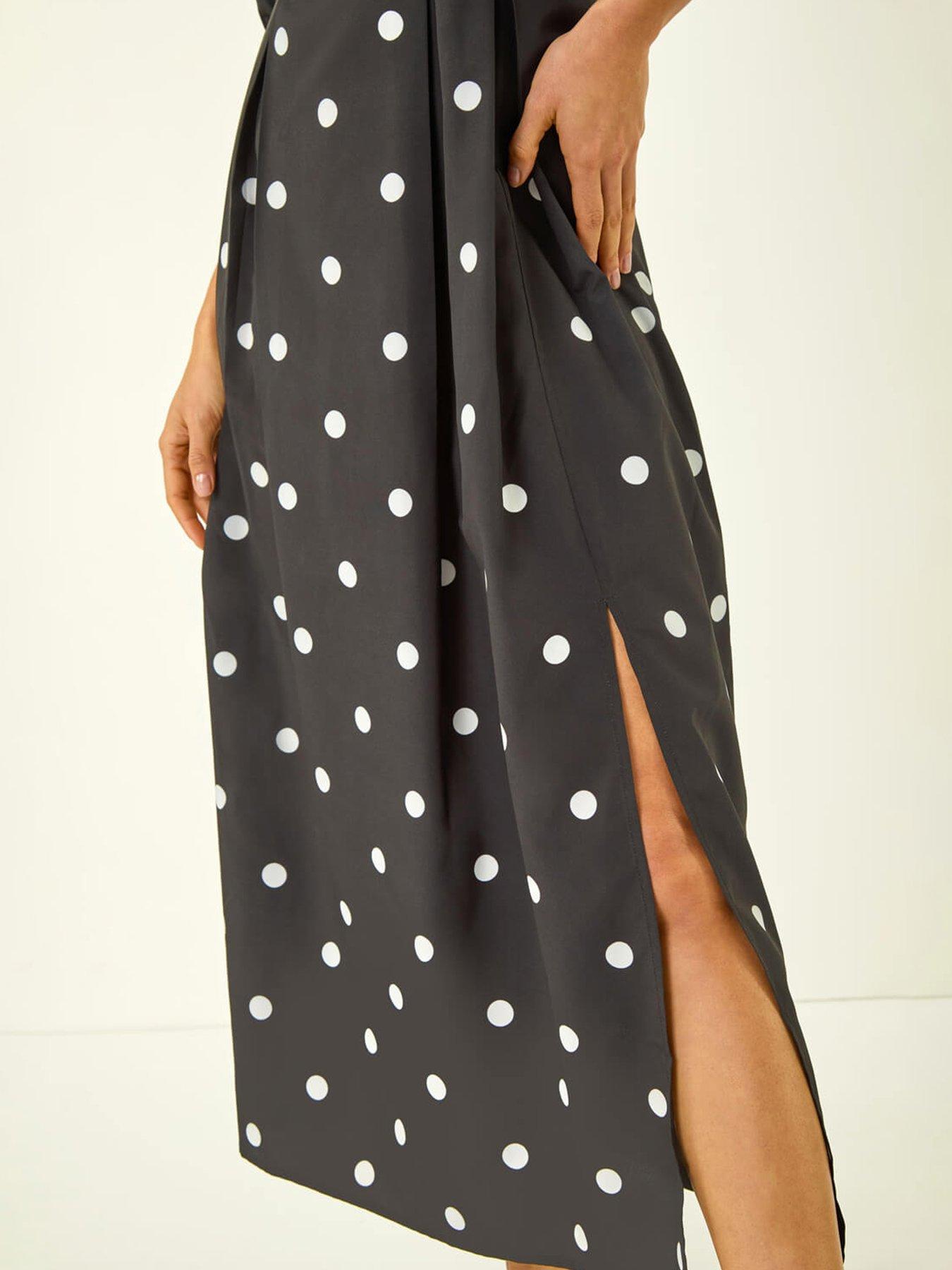 Image 5 of 5 of Roman Dusk Polka Dot Midi Dress