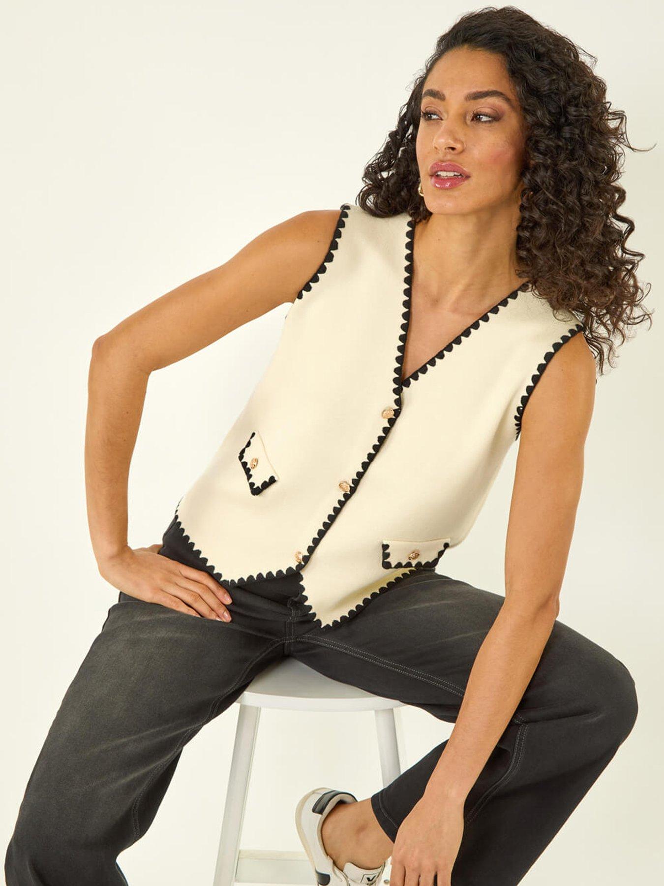 Image 4 of 5 of Roman Dusk Contrast Knit Waistcoat