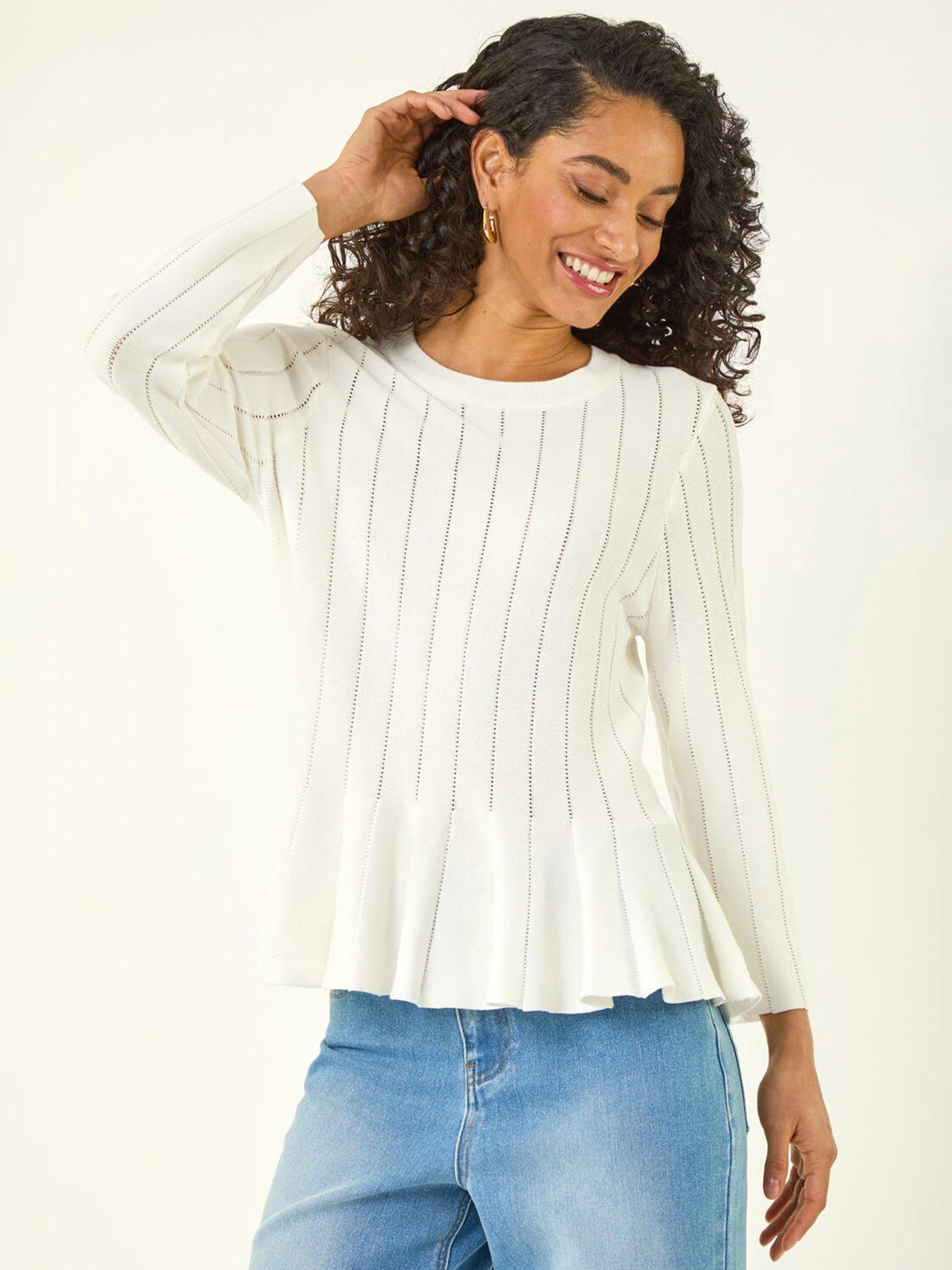 Roman Dusk Peplum Knitted Top