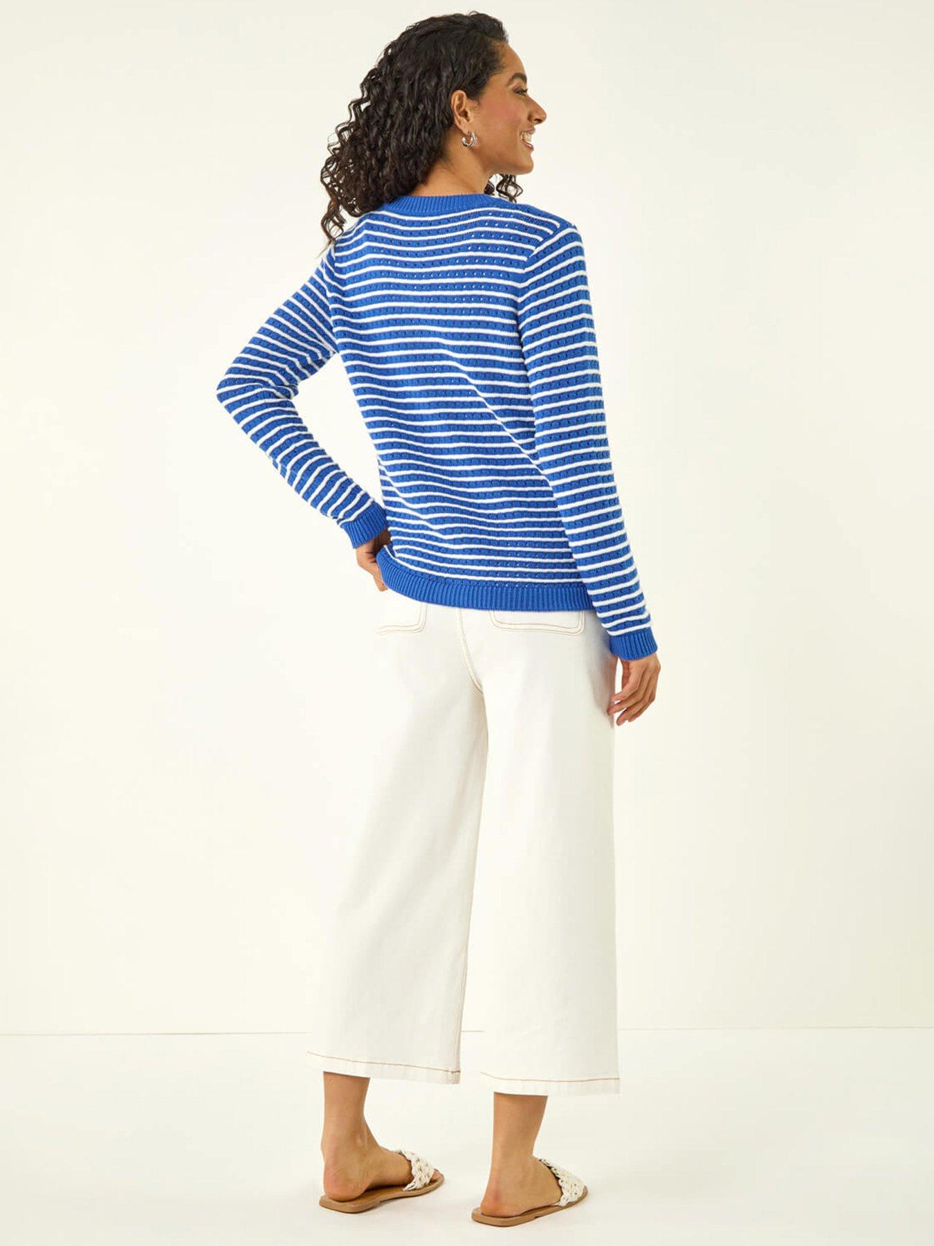 Image 2 of 5 of Roman Dusk Stripe Button Knit Cardigan