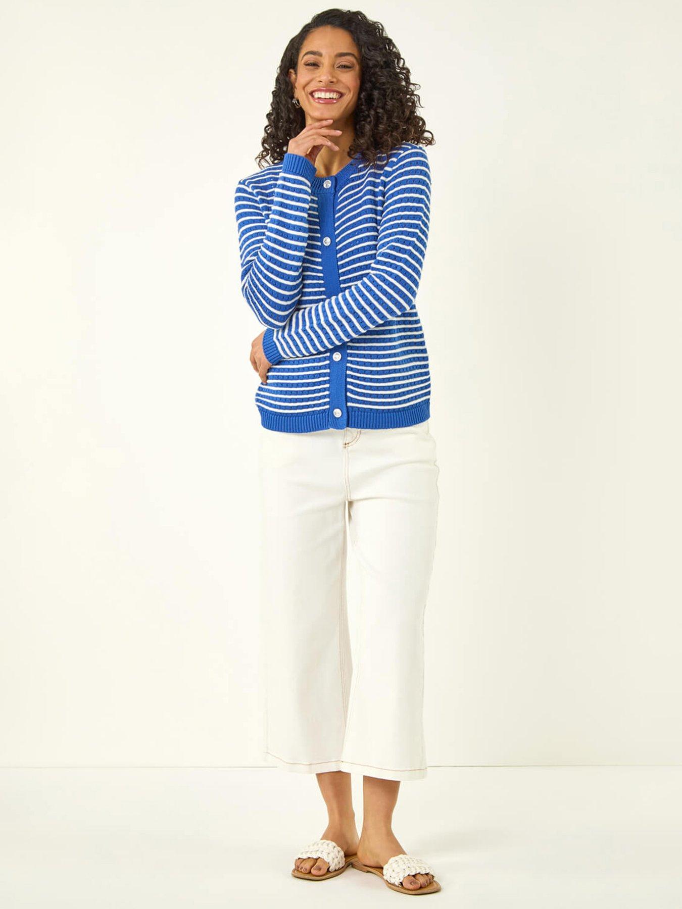 Image 3 of 5 of Roman Dusk Stripe Button Knit Cardigan