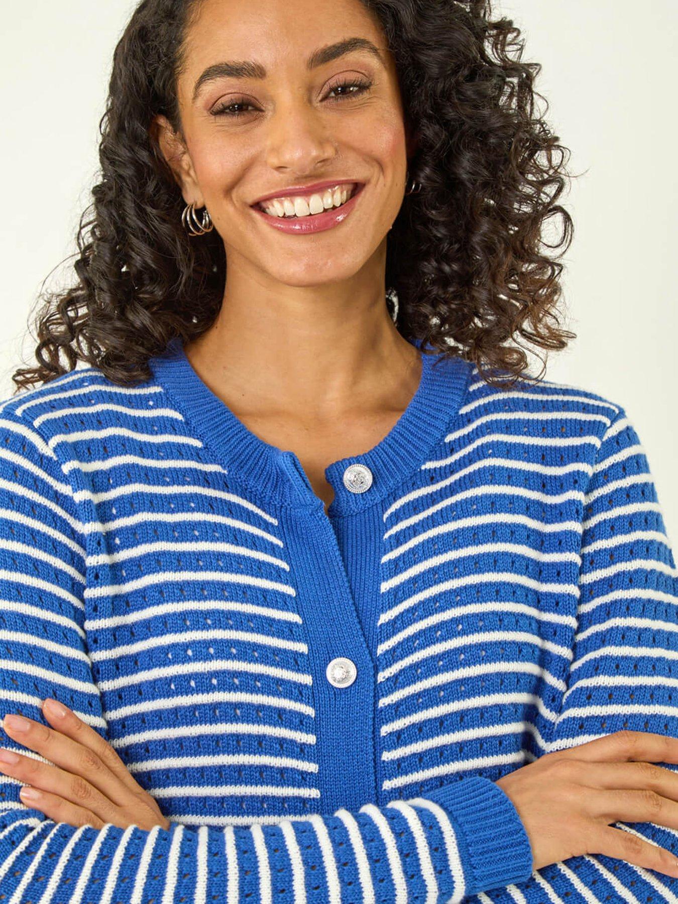 Image 4 of 5 of Roman Dusk Stripe Button Knit Cardigan