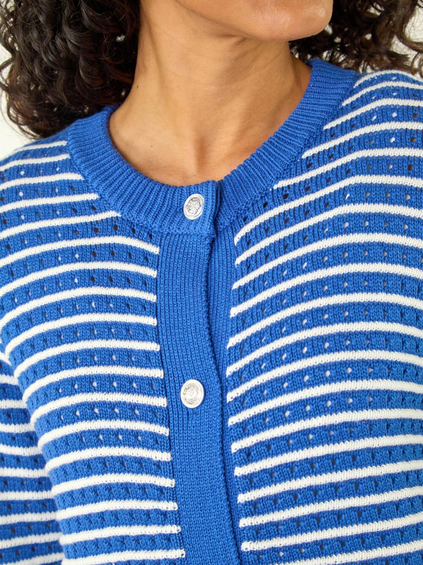 Image 5 of 5 of Roman Dusk Stripe Button Knit Cardigan