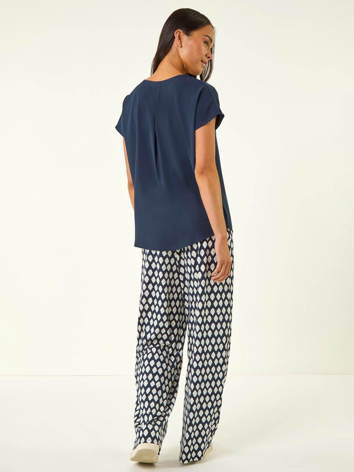 Image 2 of 5 of Roman Petite V-neck Tuck Front Top