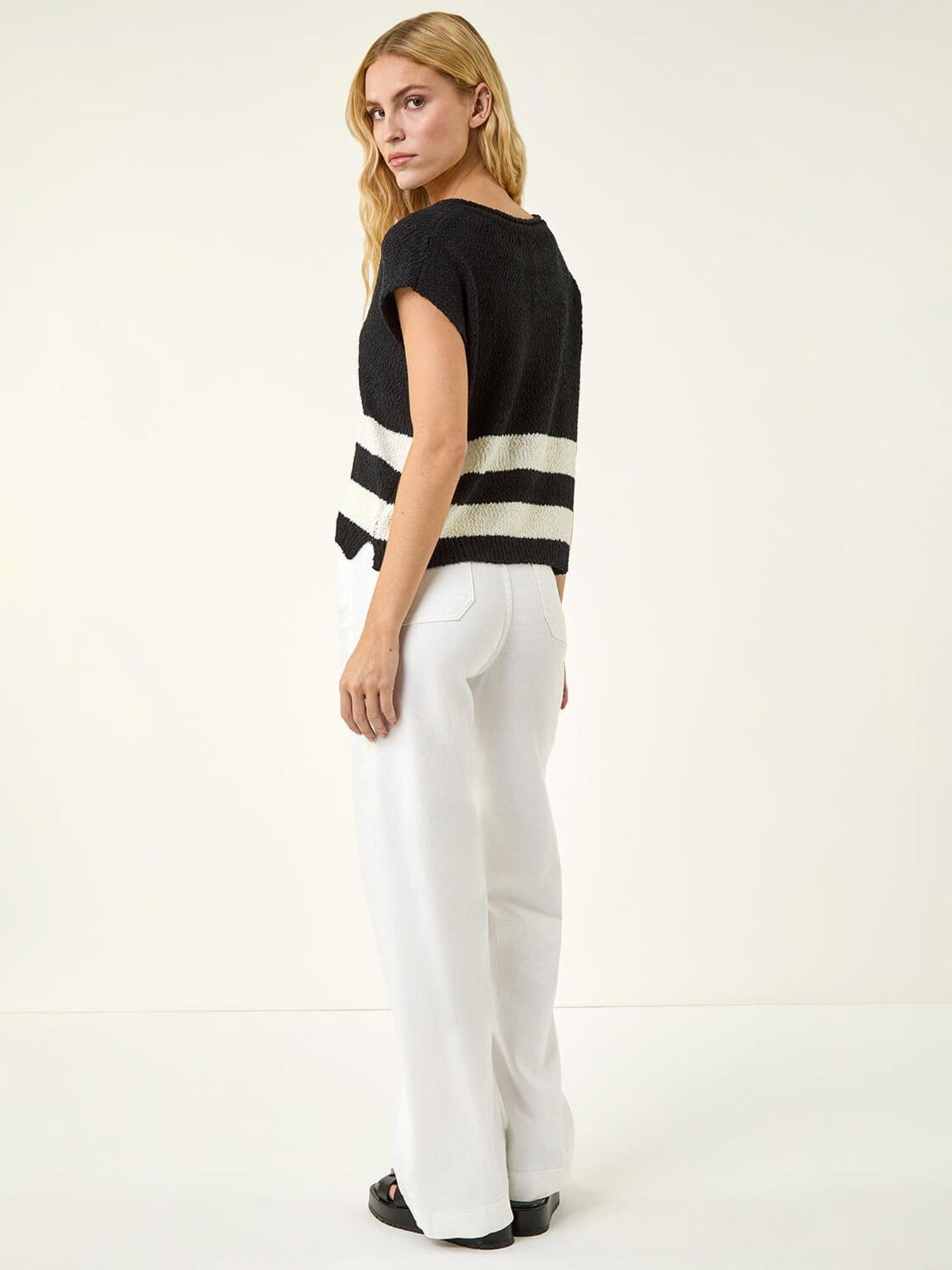 Image 2 of 5 of Roman Stripe V-neck Knit Vest
