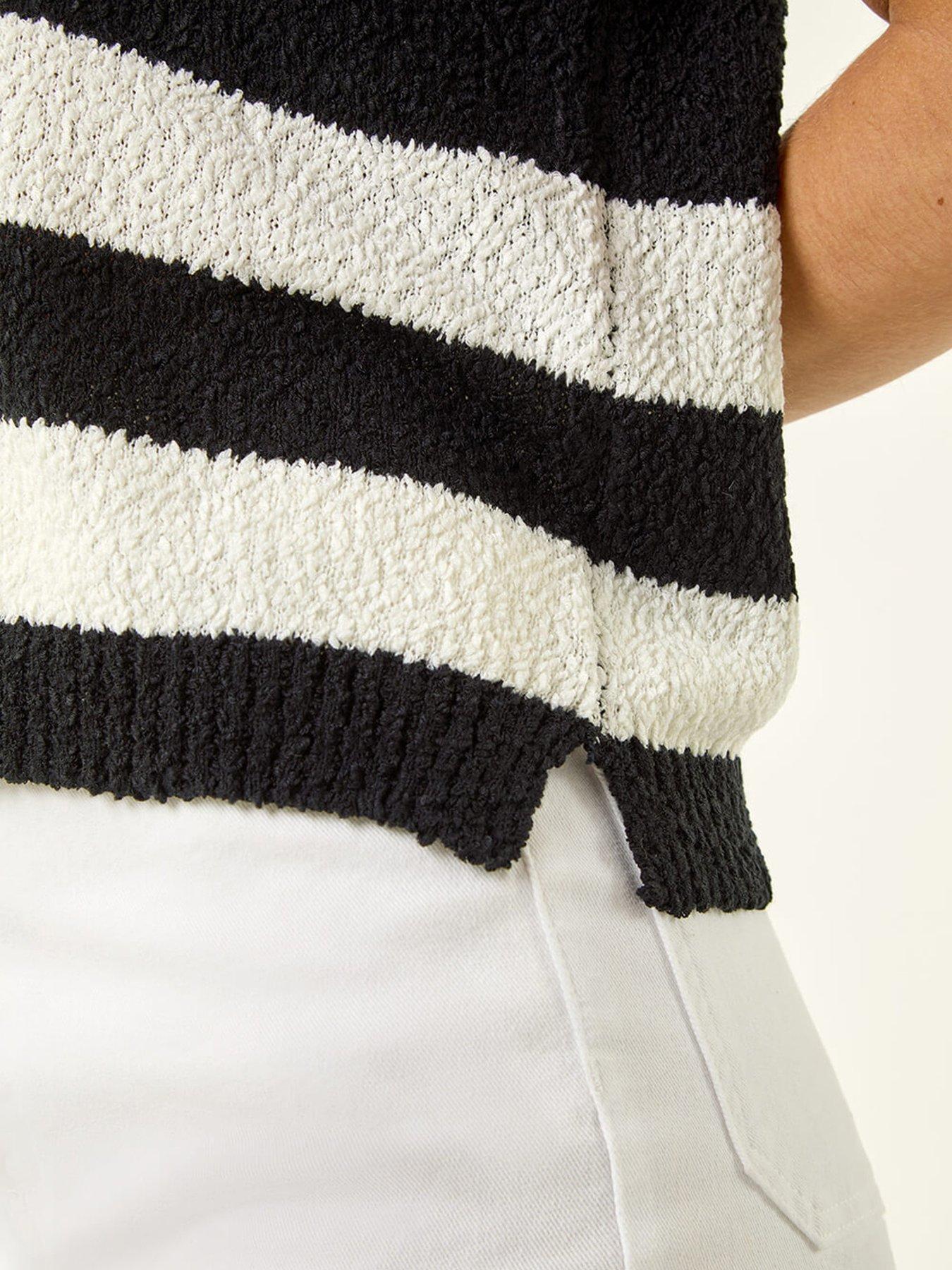 Image 5 of 5 of Roman Stripe V-neck Knit Vest