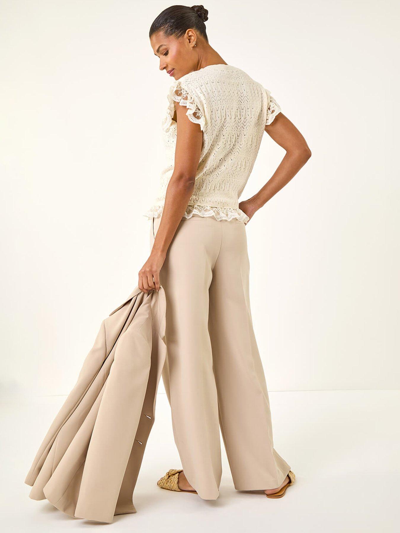  image of roman-frill-lace-knitted-top