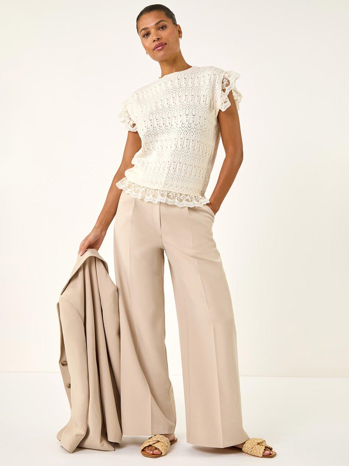 image of roman-frill-lace-knitted-top