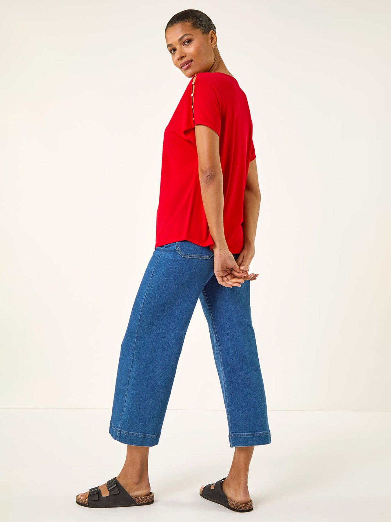  image of roman-cold-shoulder-button-top