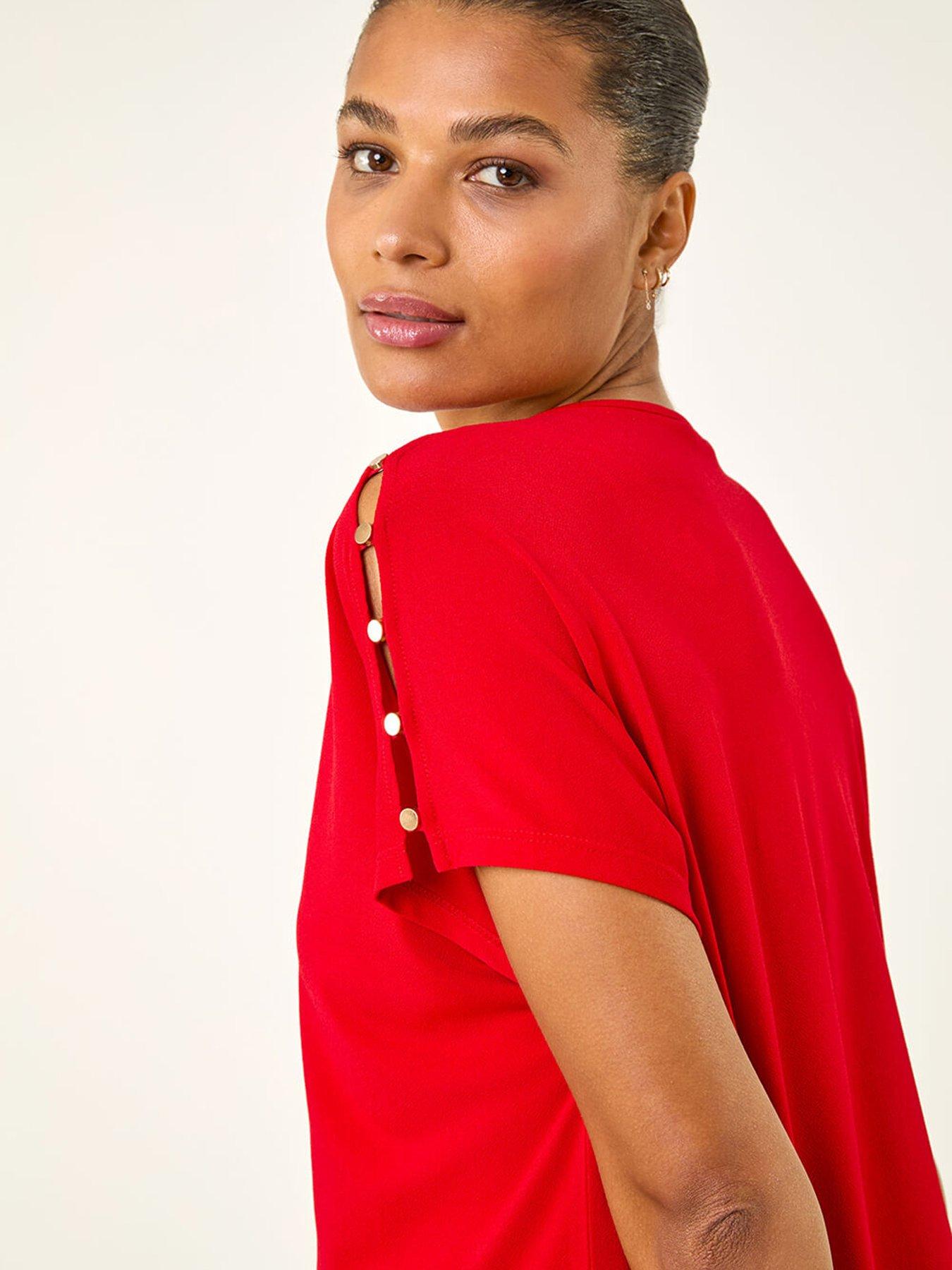  image of roman-cold-shoulder-button-top