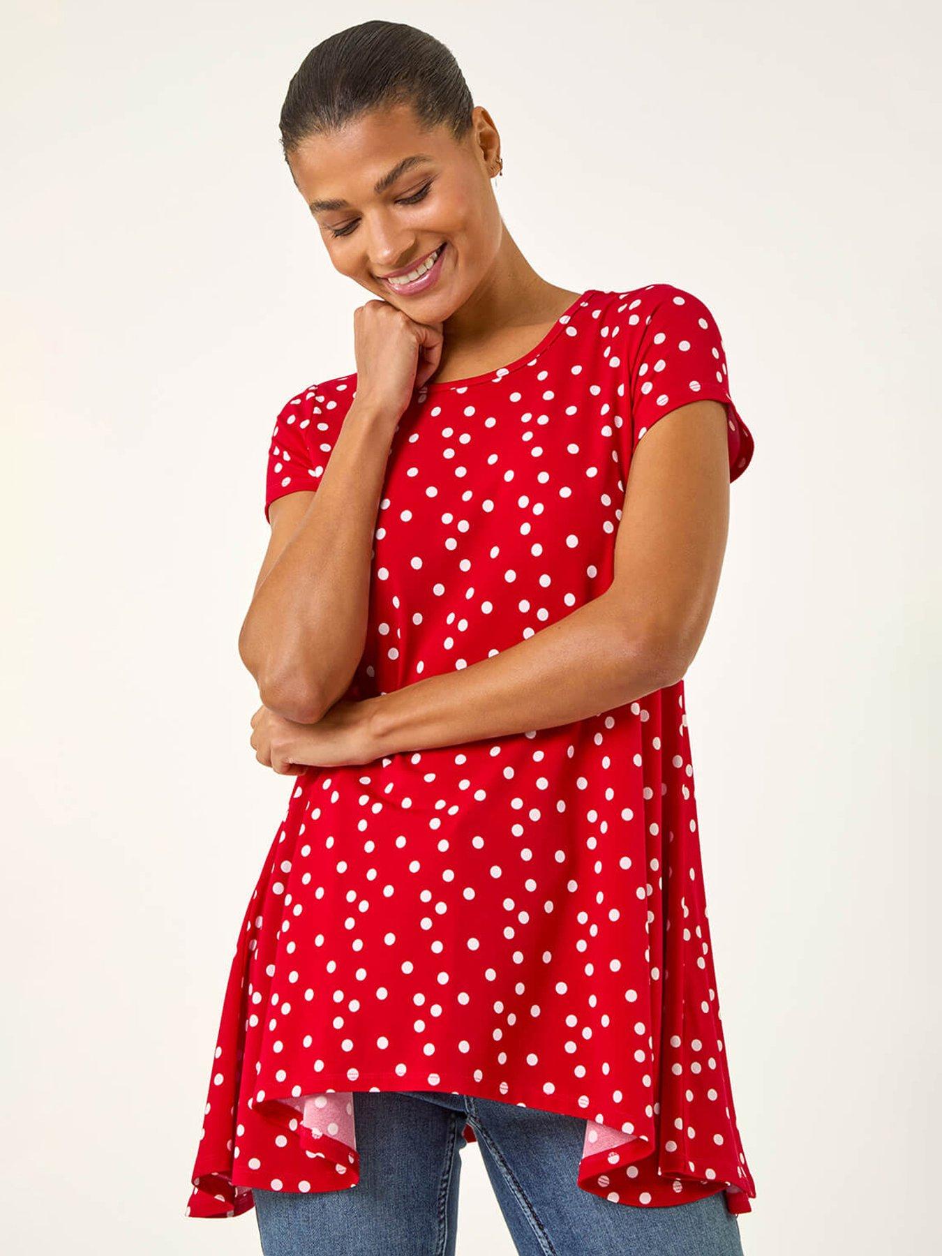 Image 1 of 5 of Roman Polka Dot Hanky Hem Top