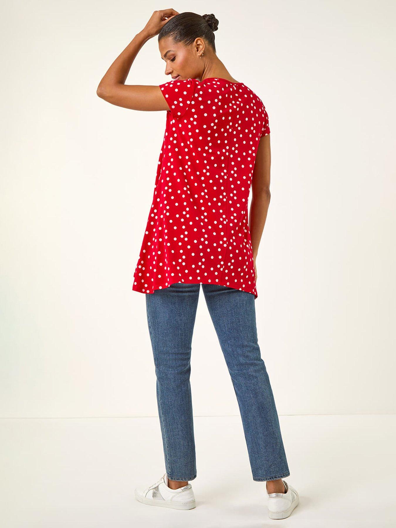 Image 2 of 5 of Roman Polka Dot Hanky Hem Top