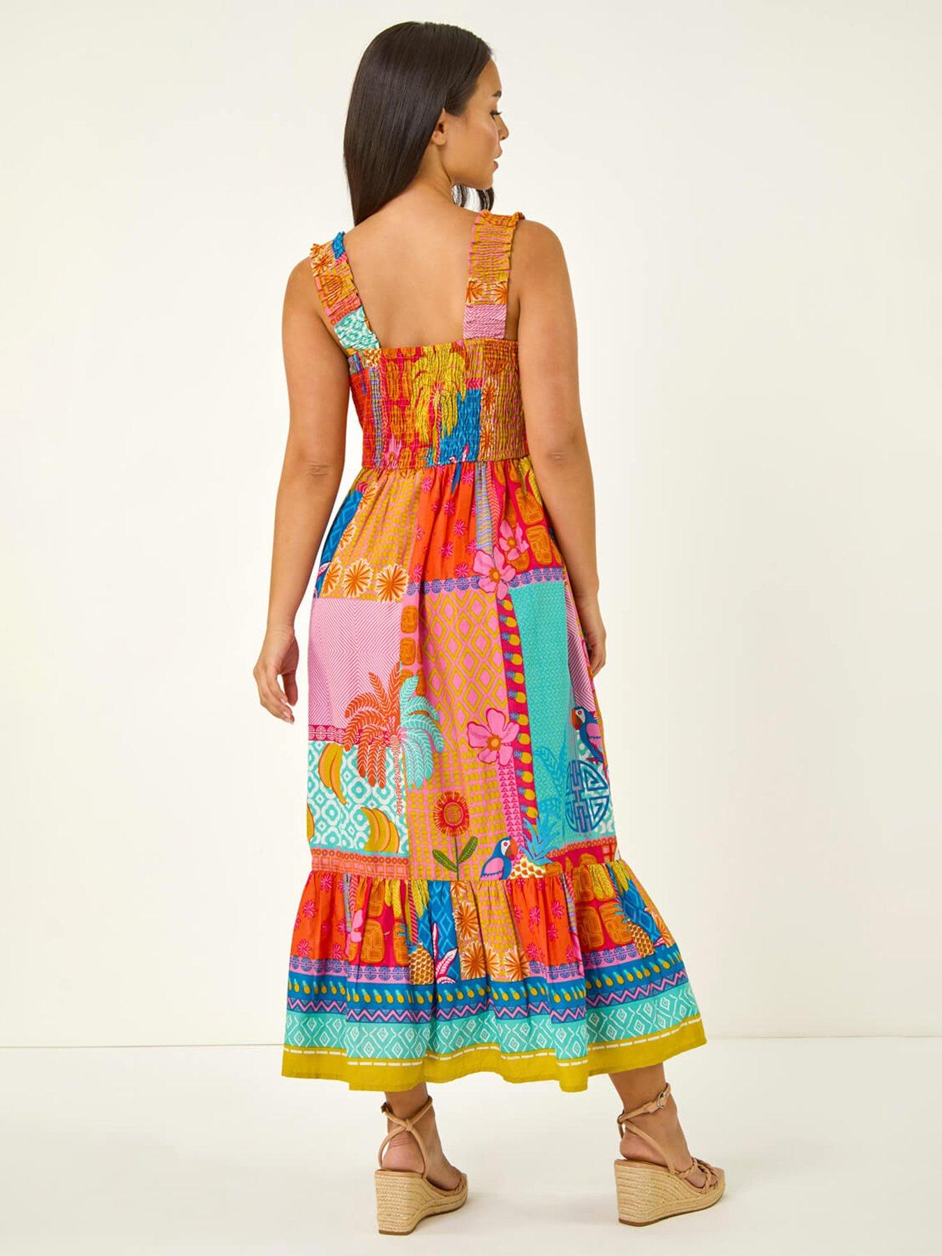 Image 2 of 5 of Roman Petite Patchwork Tiered Maxi Dress