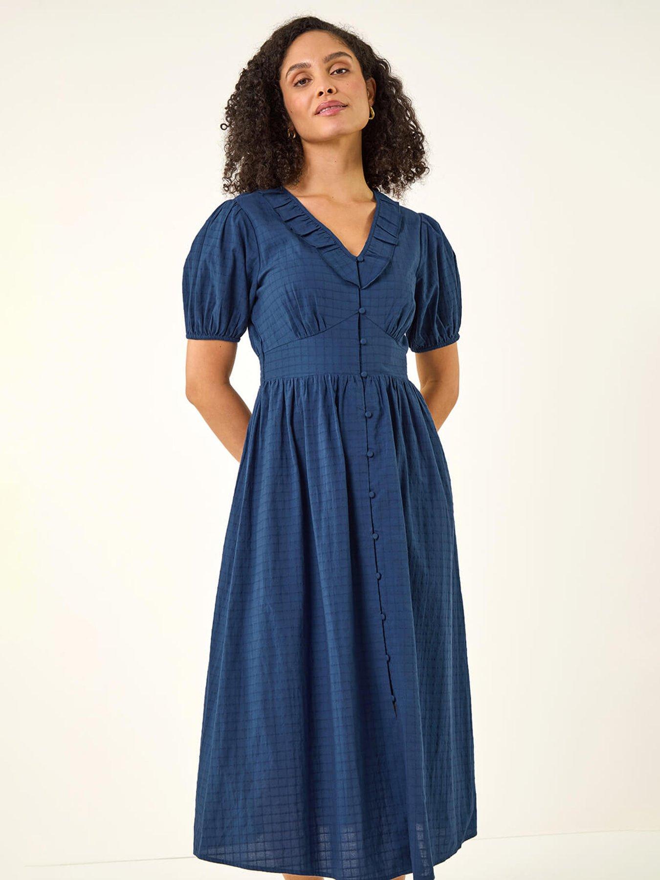 Image 3 of 5 of Roman Textured Frill Midi Dress
