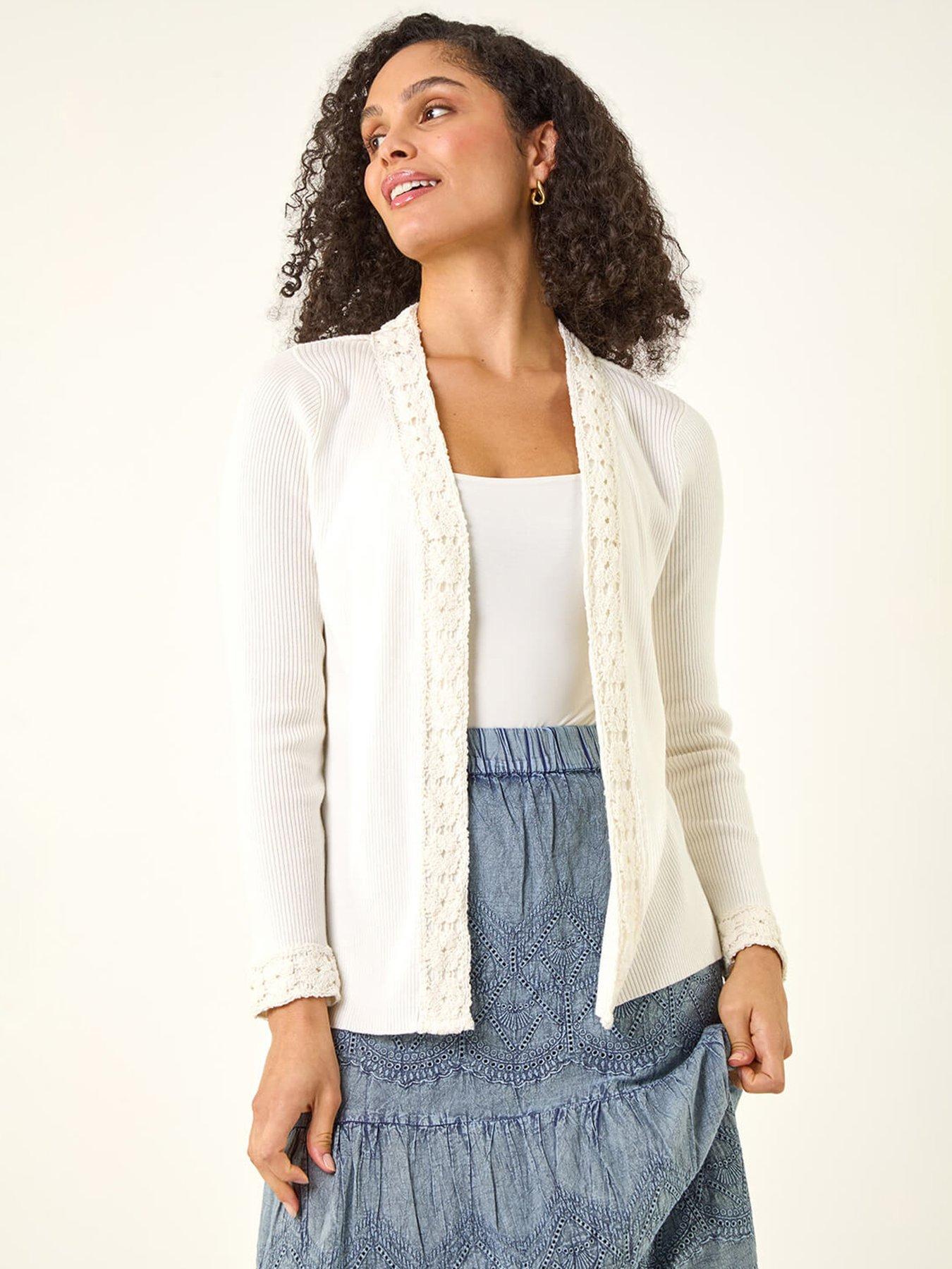 Roman Crochet Trim Knit Cardigan