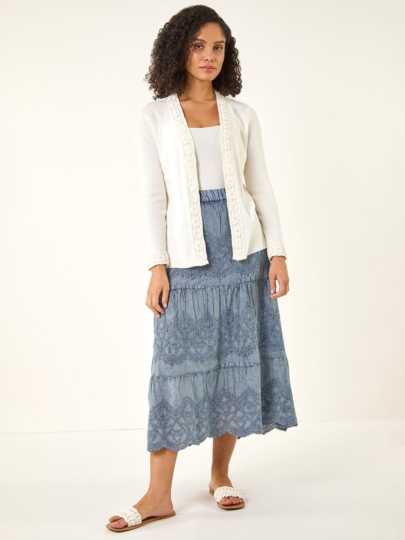 Image 3 of 5 of Roman Crochet Trim Knit Cardigan