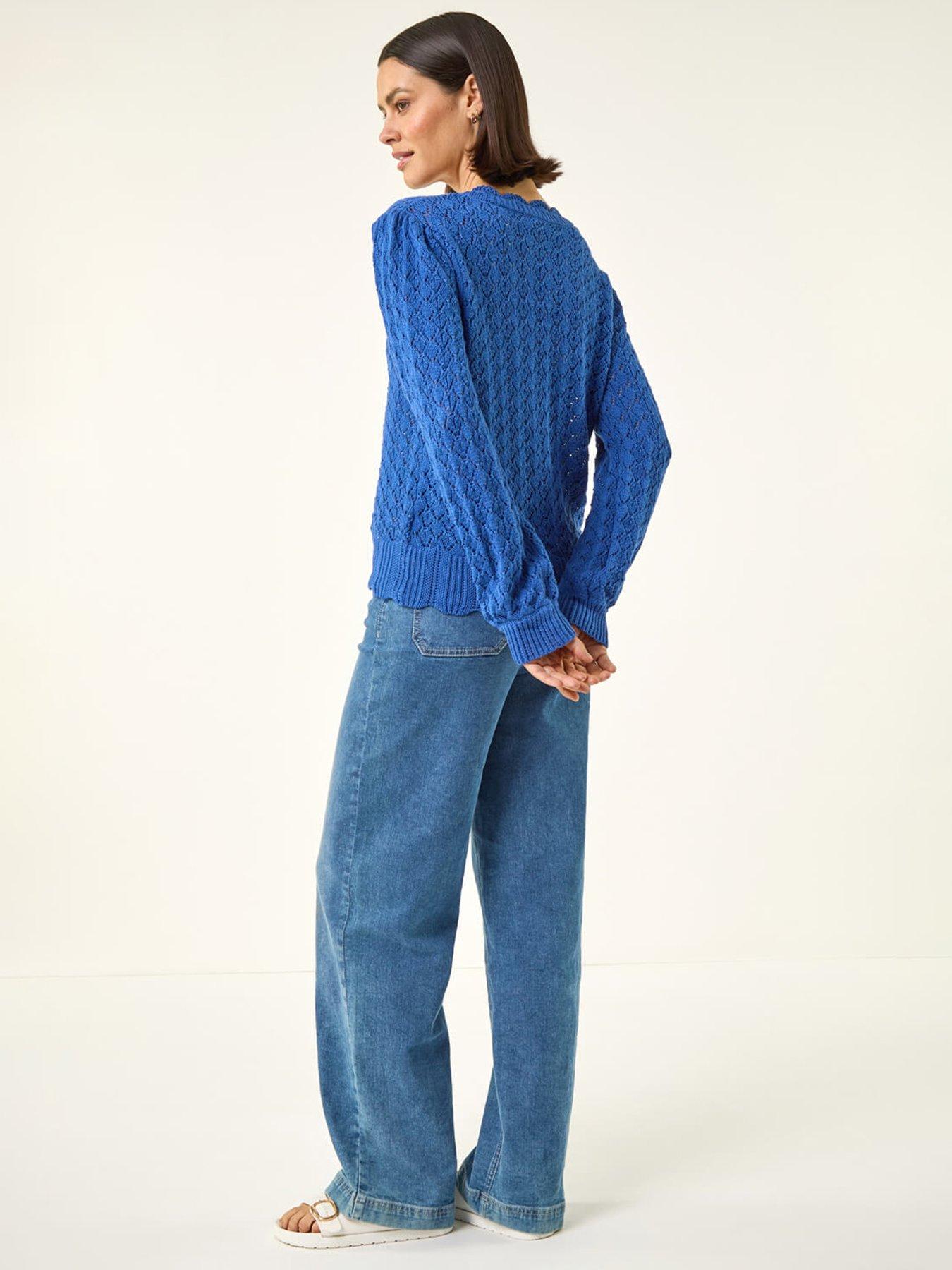 Image 2 of 5 of Roman Pointelle Button Knit Cardigan