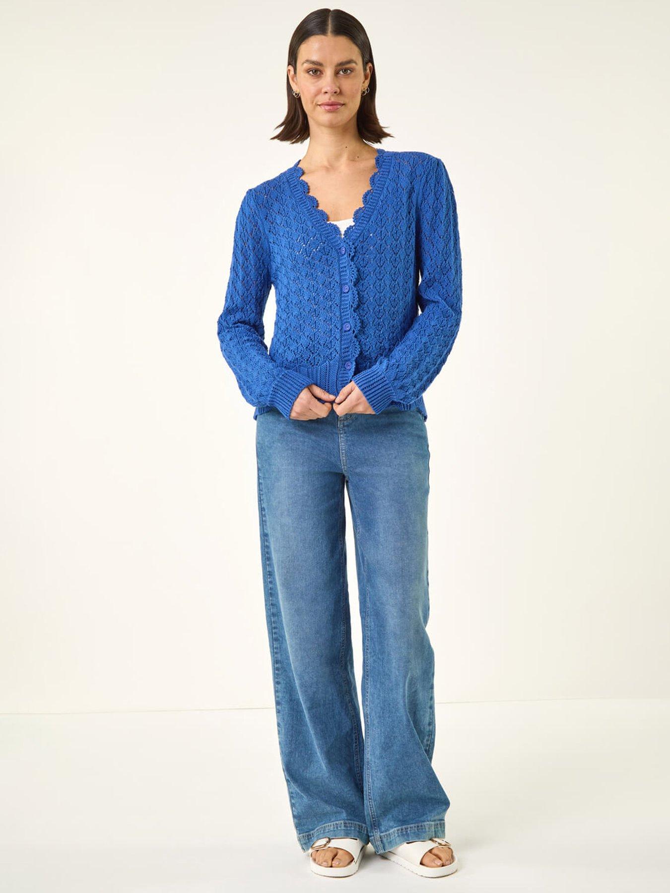 Image 3 of 5 of Roman Pointelle Button Knit Cardigan