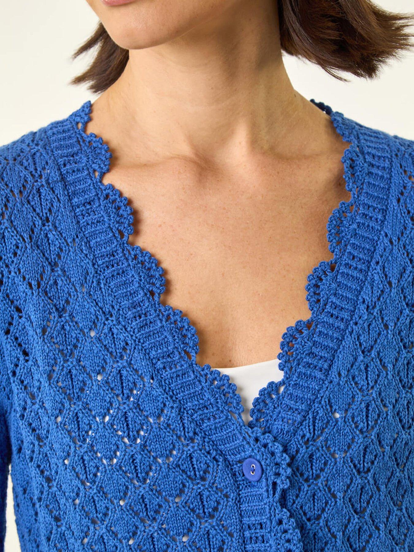 Image 5 of 5 of Roman Pointelle Button Knit Cardigan