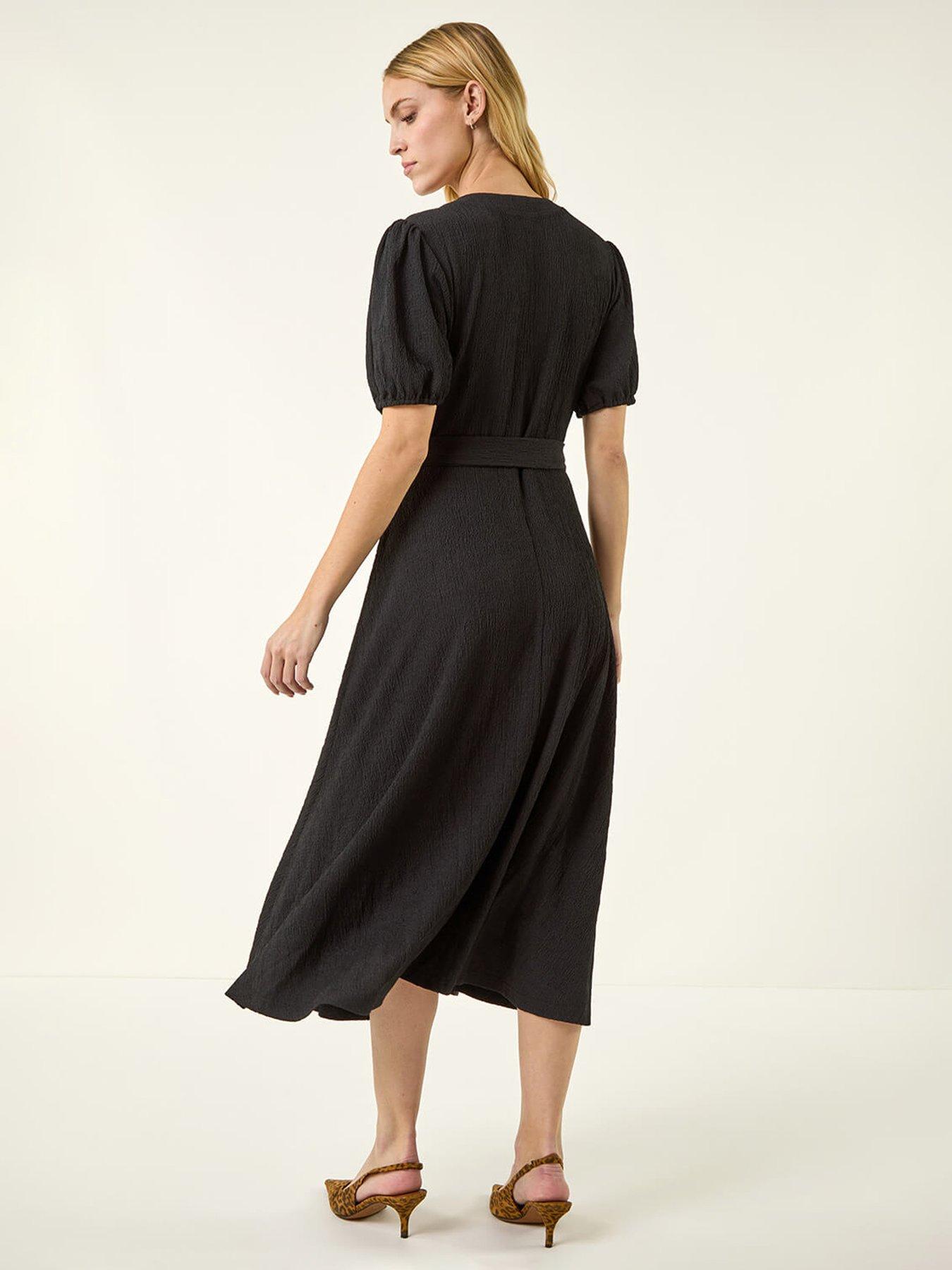 Image 2 of 5 of Roman Wrap Bodice Belted Midi Dress