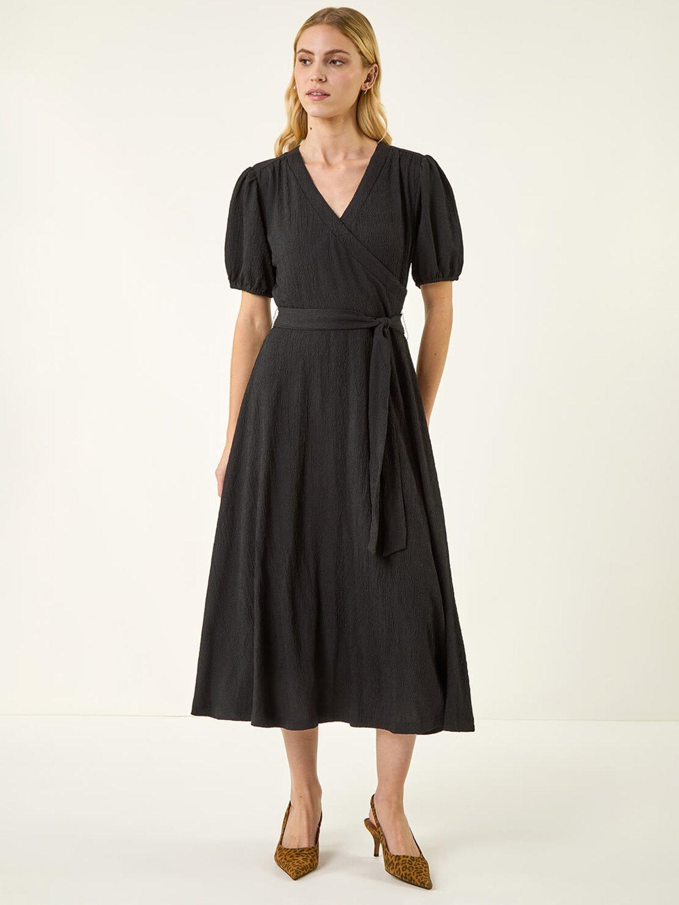 Image 3 of 5 of Roman Wrap Bodice Belted Midi Dress