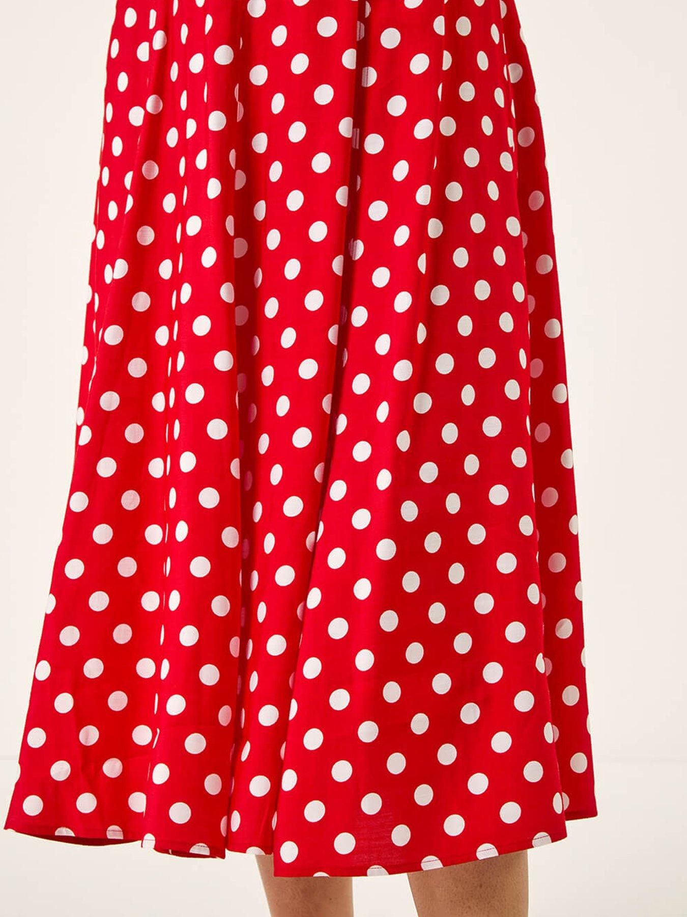  image of roman-spot-print-panel-midi-dress