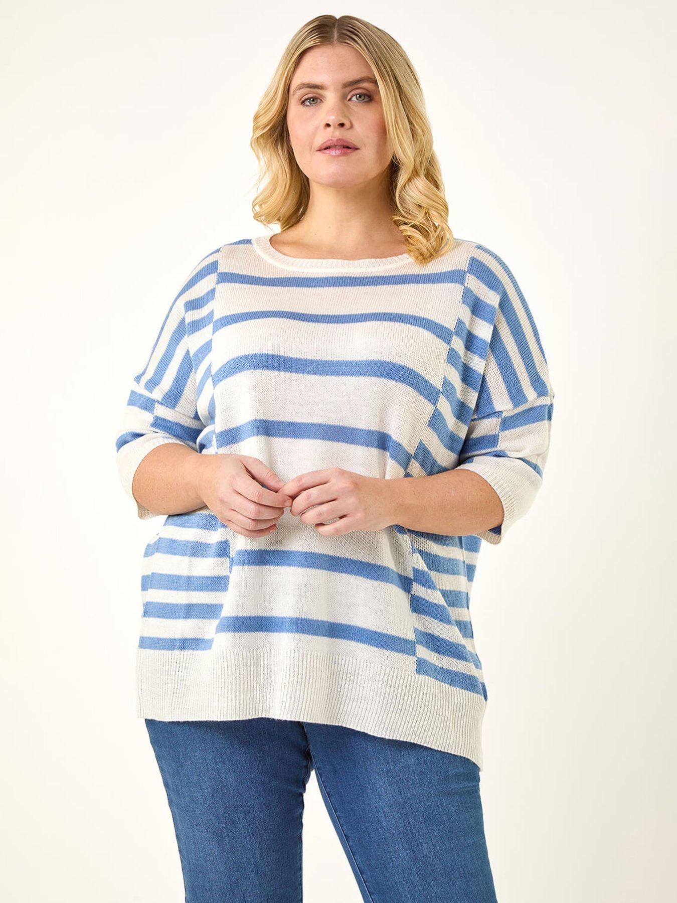 Image 1 of 5 of Roman Curve Stripe Knit Jumper