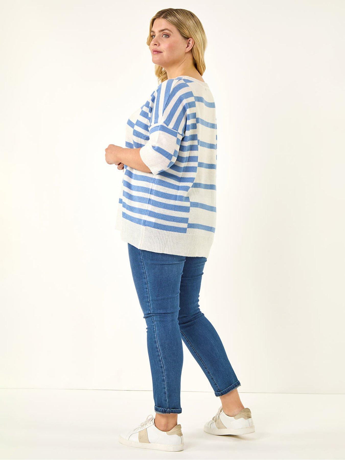 Image 2 of 5 of Roman Curve Stripe Knit Jumper