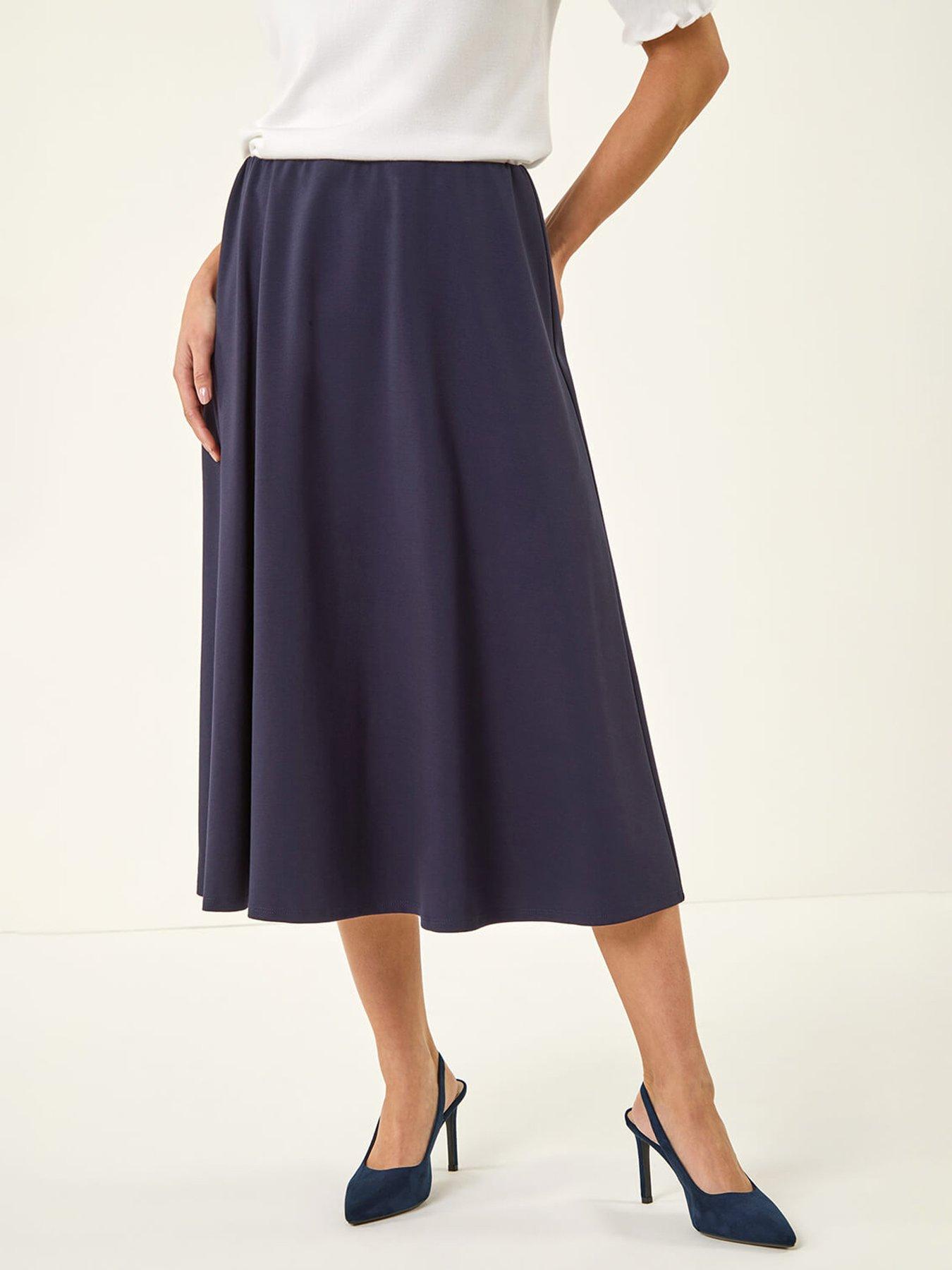  image of roman-petite-ponte-stretch-midi-skirt