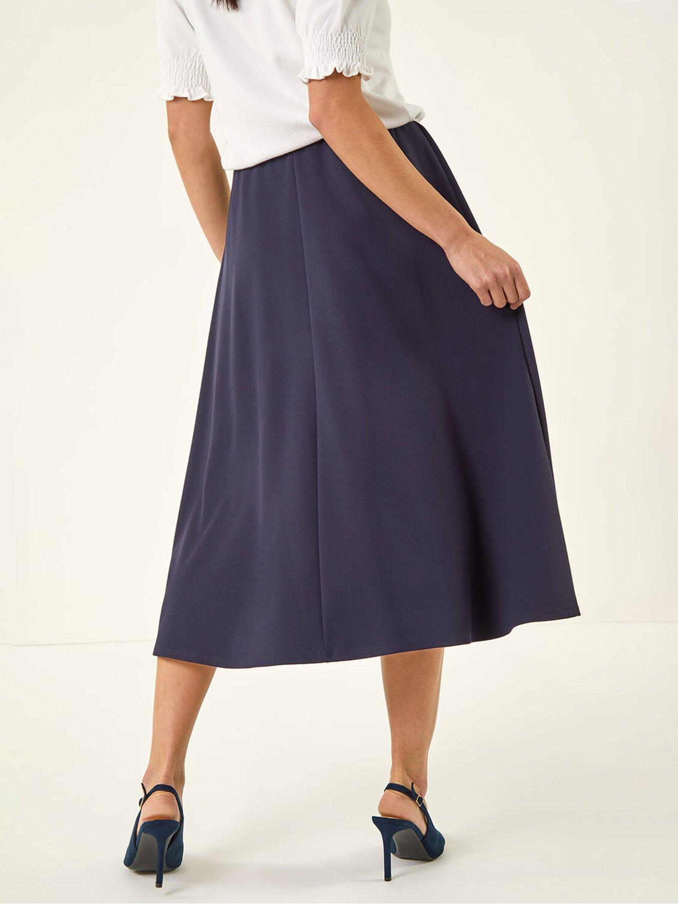  image of roman-petite-ponte-stretch-midi-skirt