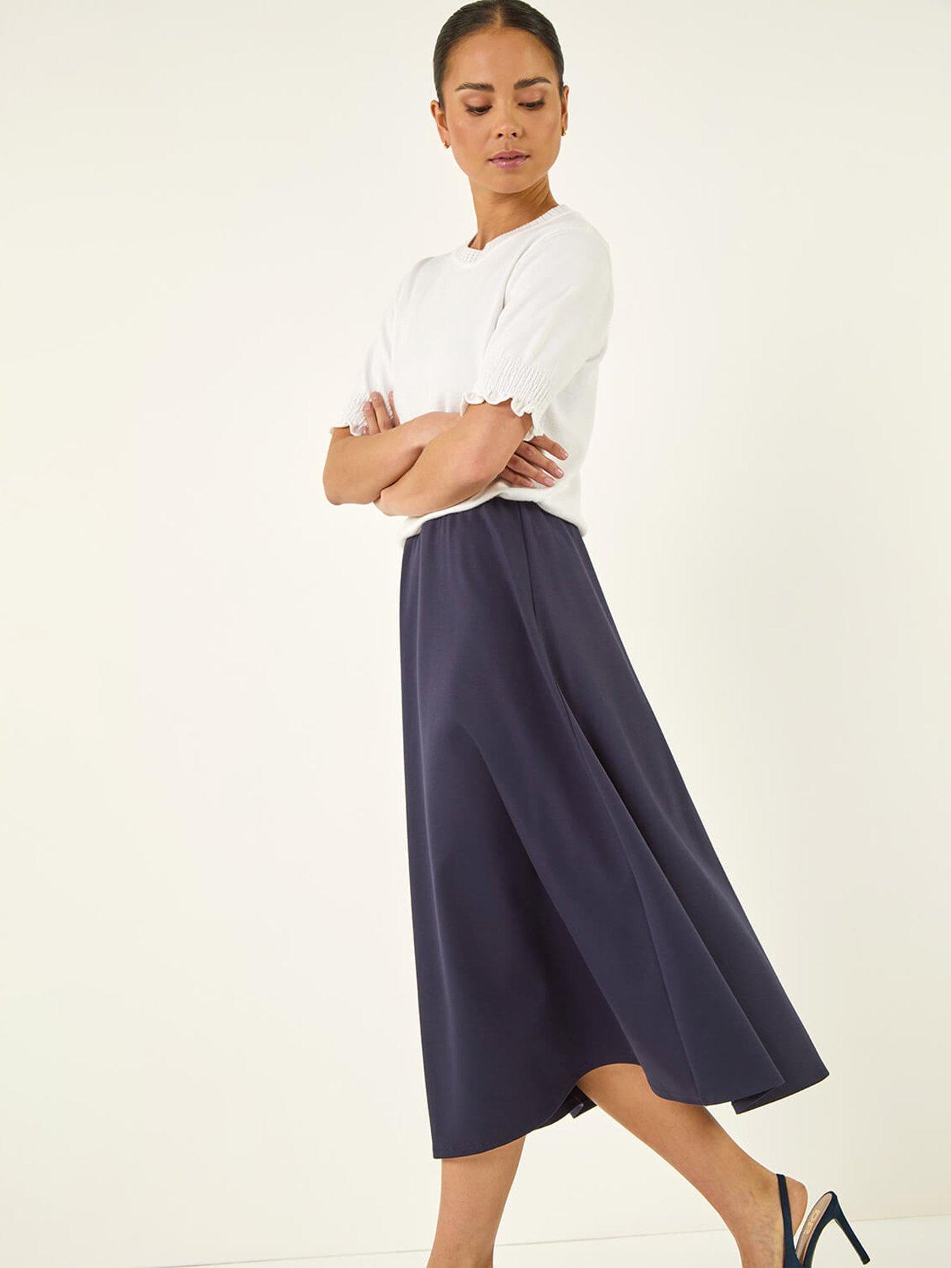  image of roman-petite-ponte-stretch-midi-skirt