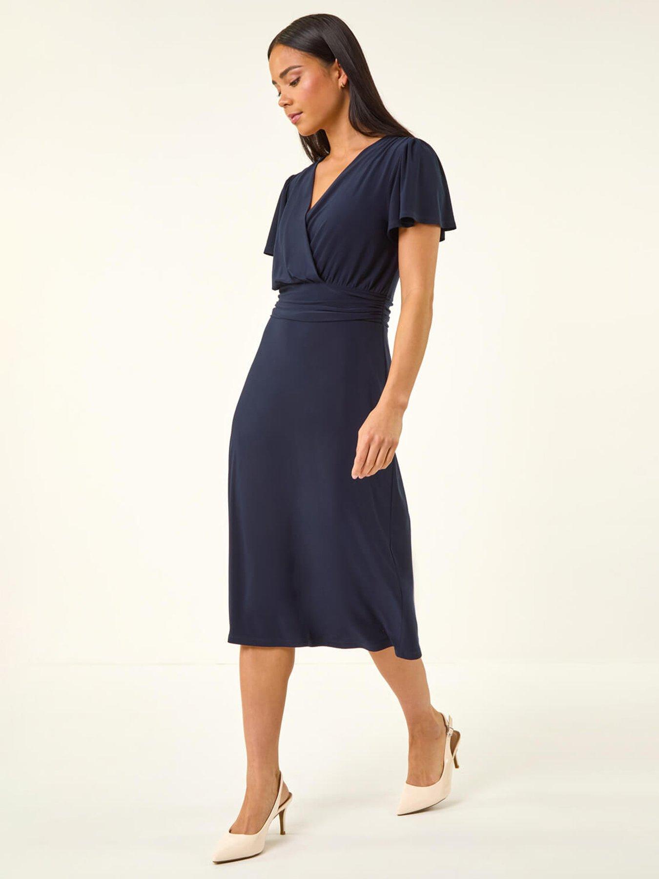 Image 1 of 5 of Roman Petite Crossover Stretch Dress