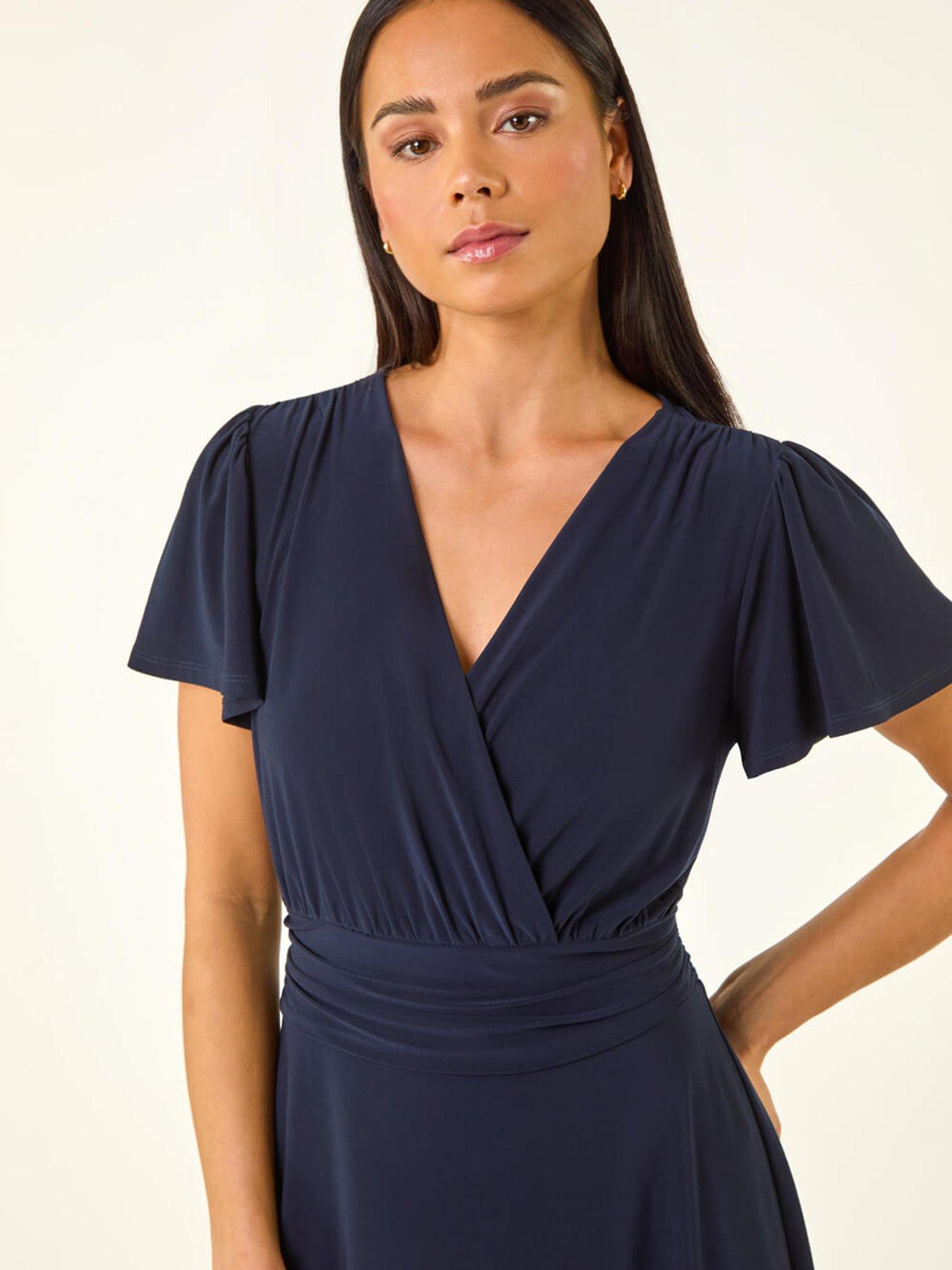 Image 4 of 5 of Roman Petite Crossover Stretch Dress