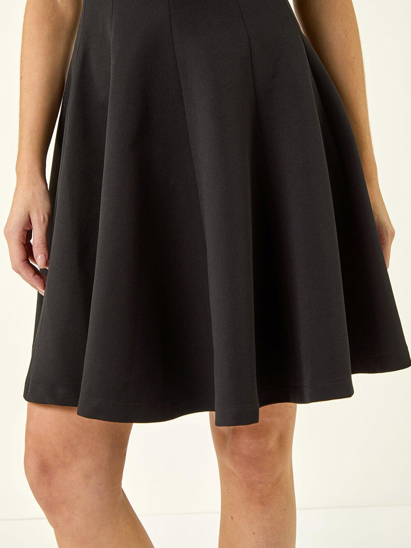Image 5 of 5 of Roman Panel Flared Stretch Dress