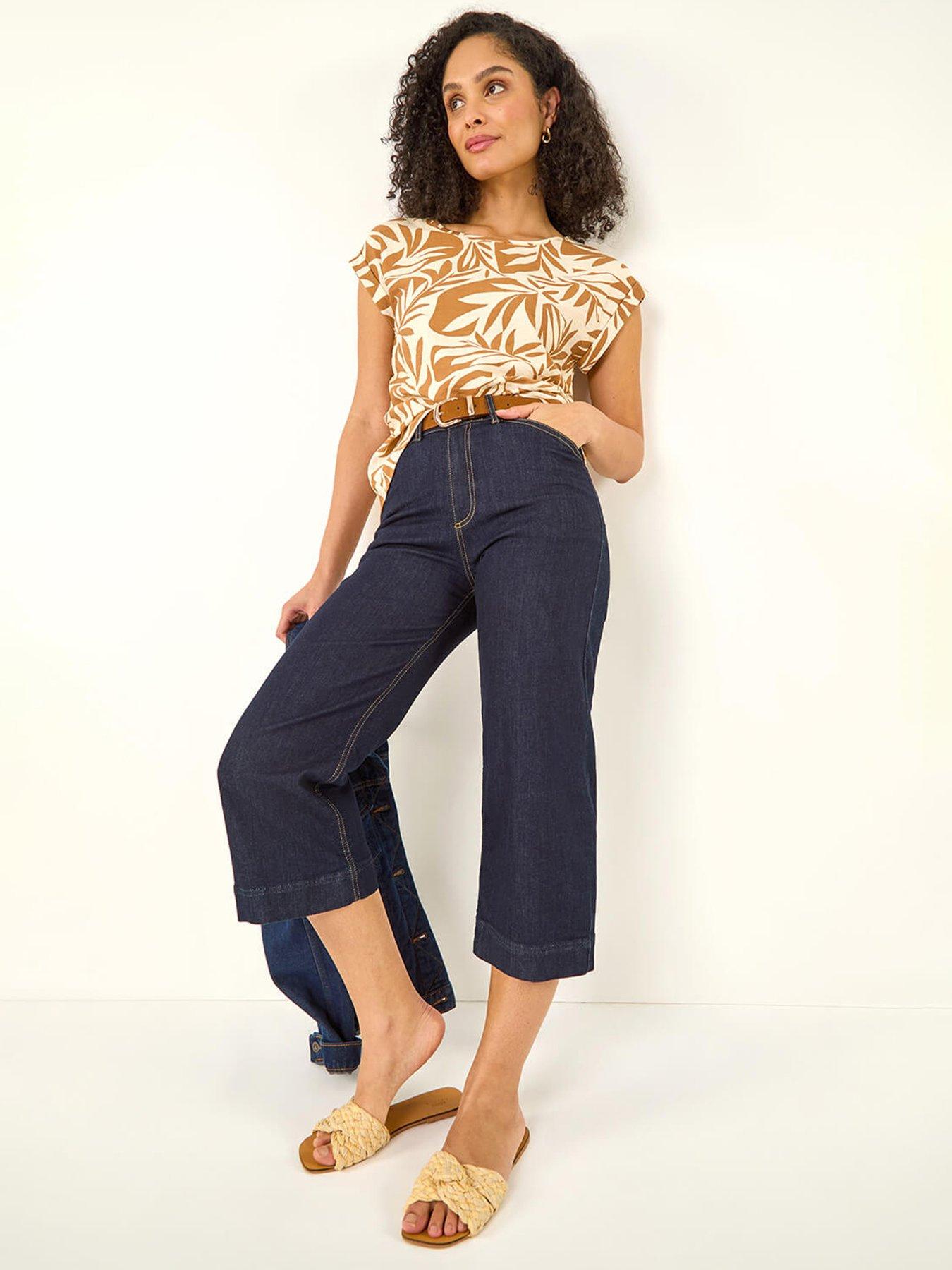  image of roman-leaf-print-shell-top