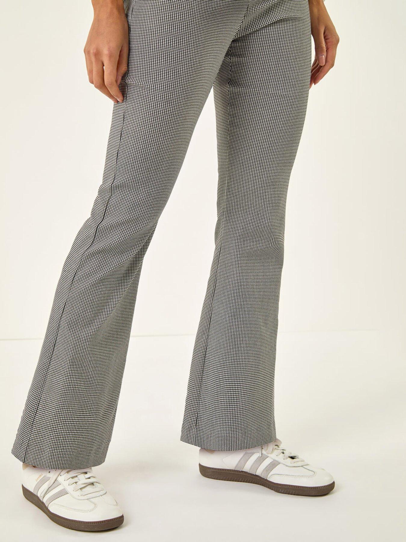  image of roman-dogtooth-stretch-wide-leg-trouser