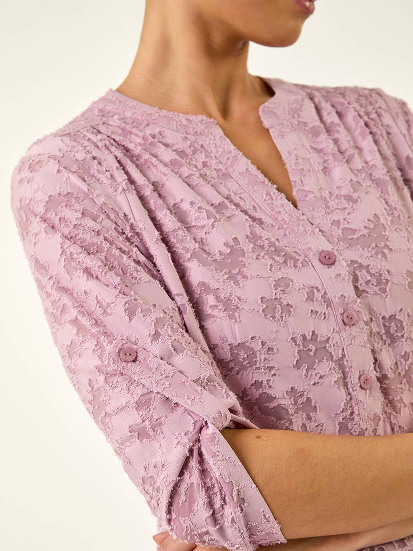  image of roman-petite-burnout-print-button-shirt